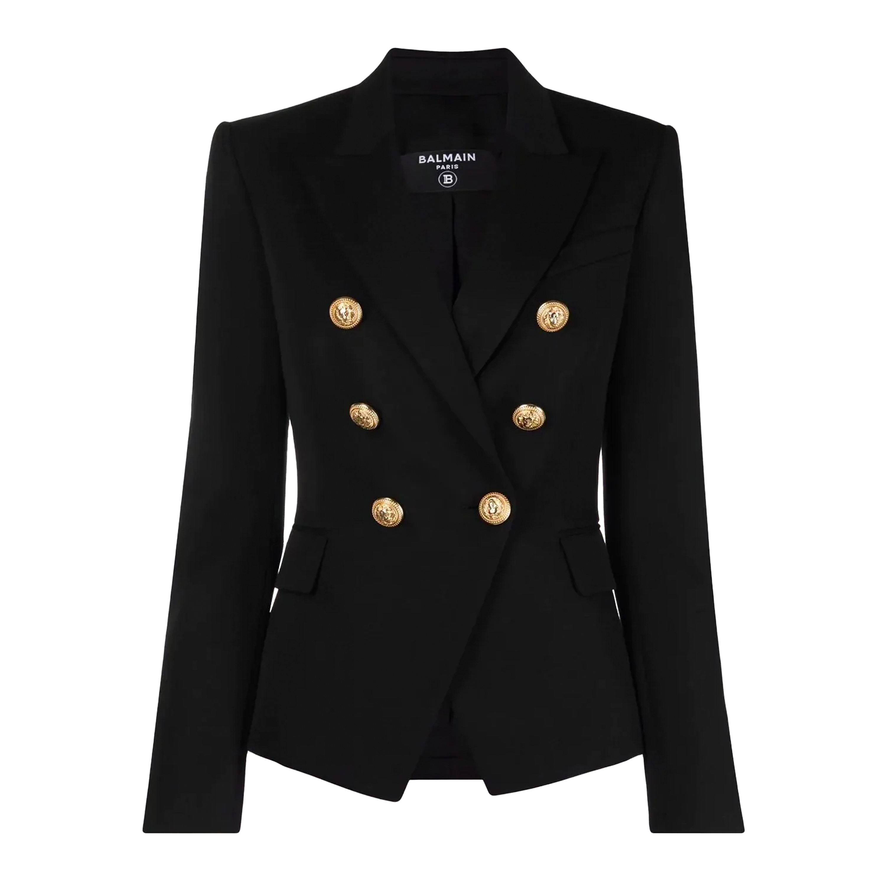 Blazer Negro Balmain Lion Buttons