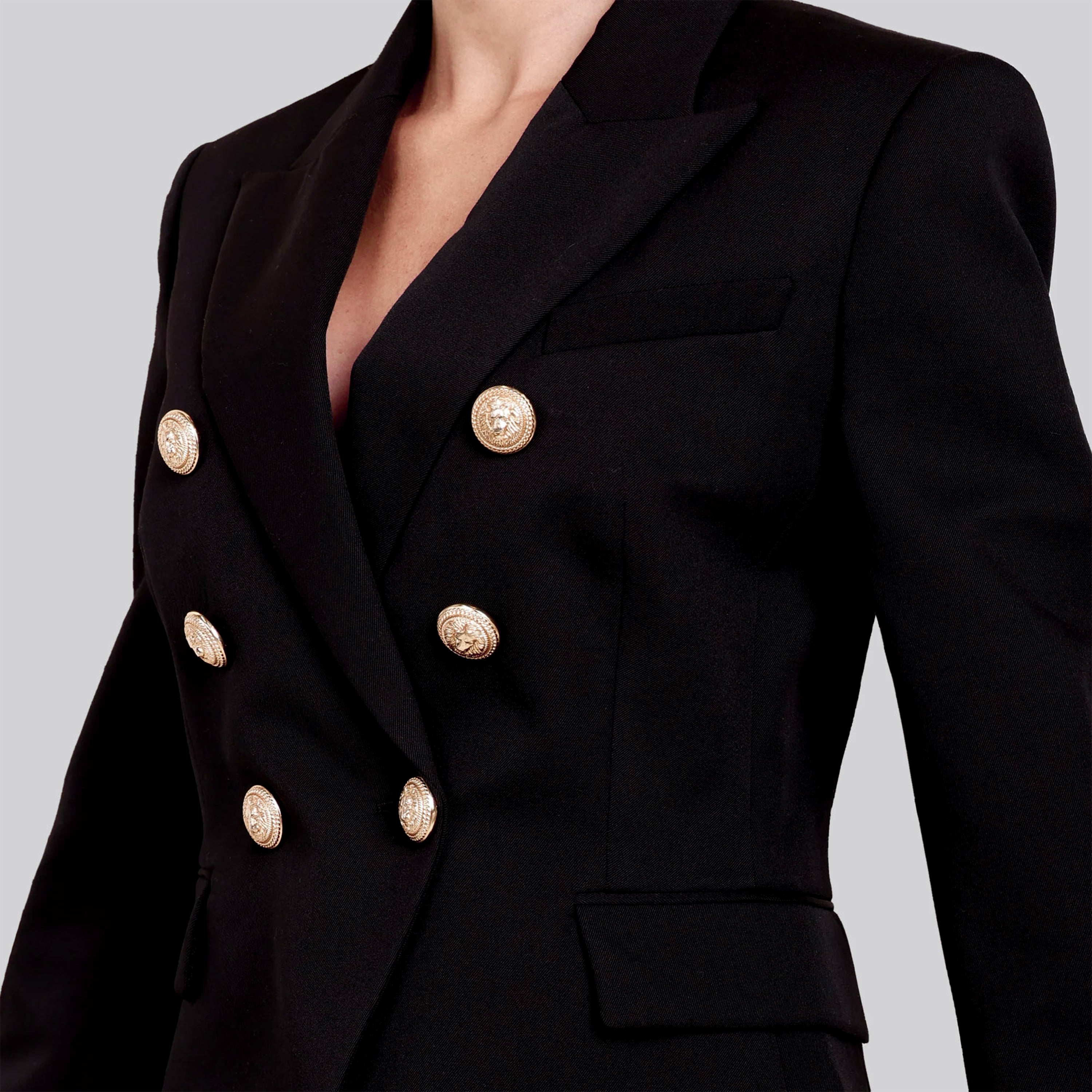 Blazer Negro Balmain Lion Buttons