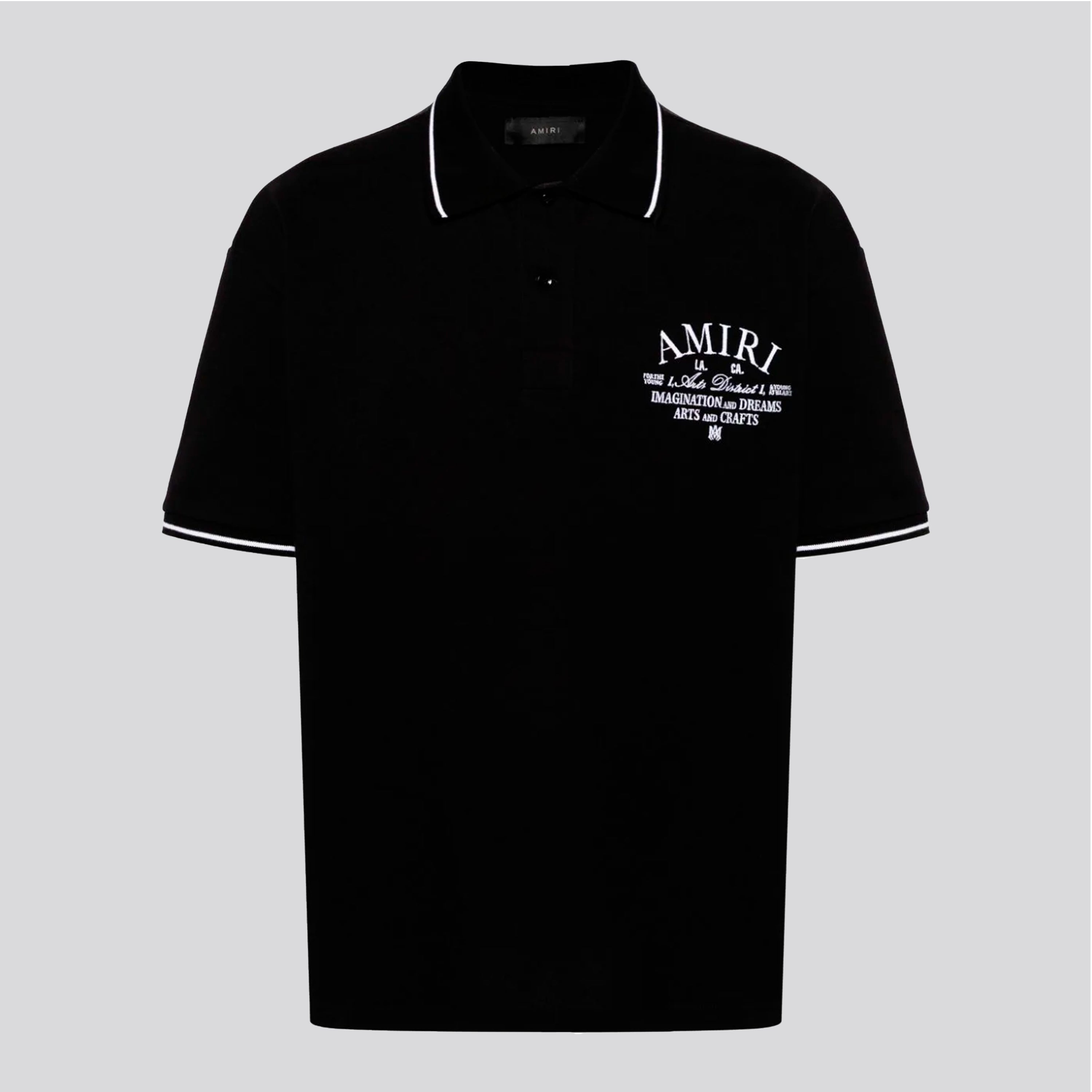 Camiseta Tipo Polo Negra AMIRI LA Logo