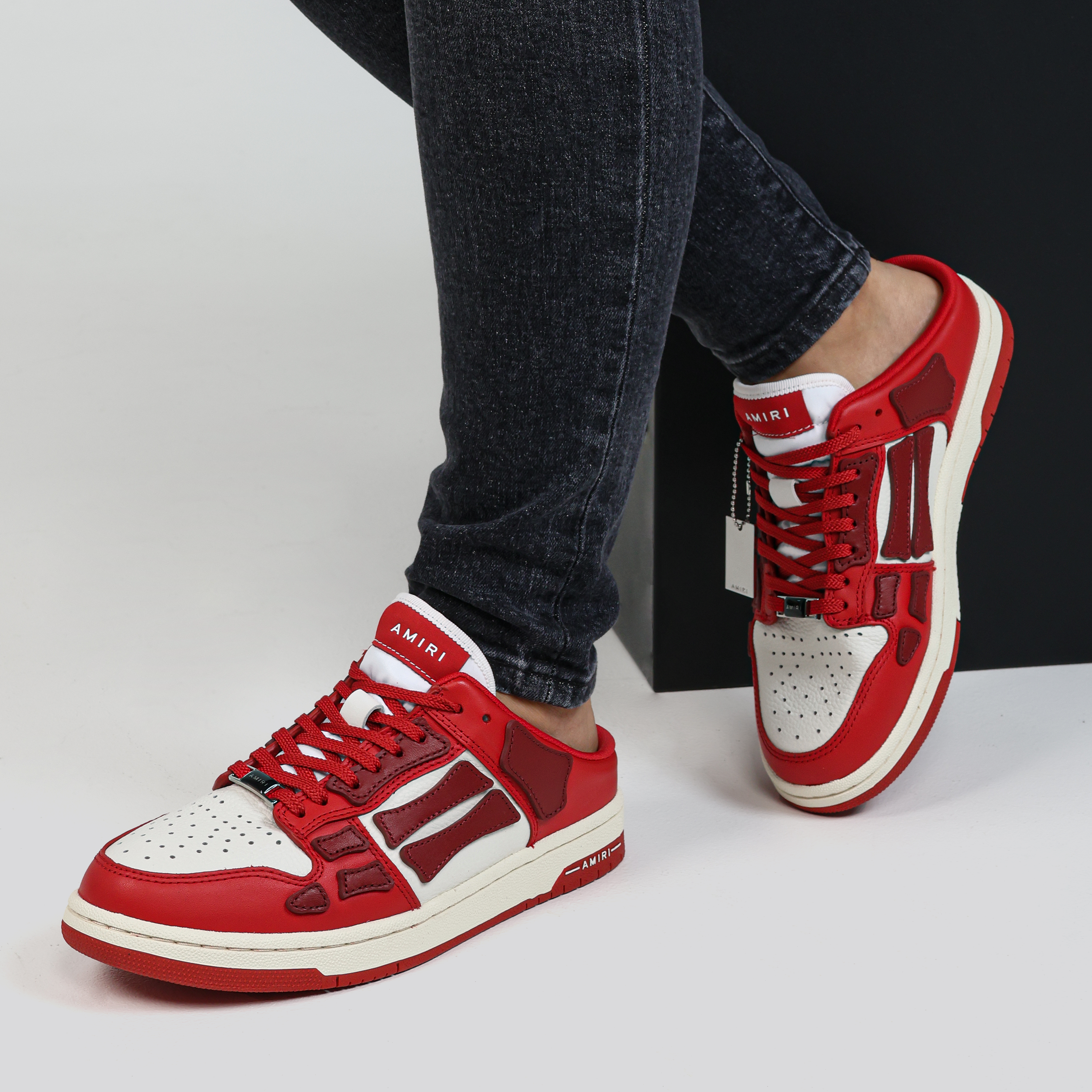 Sneakers Rojos Blanco AMIRI Skel Mule