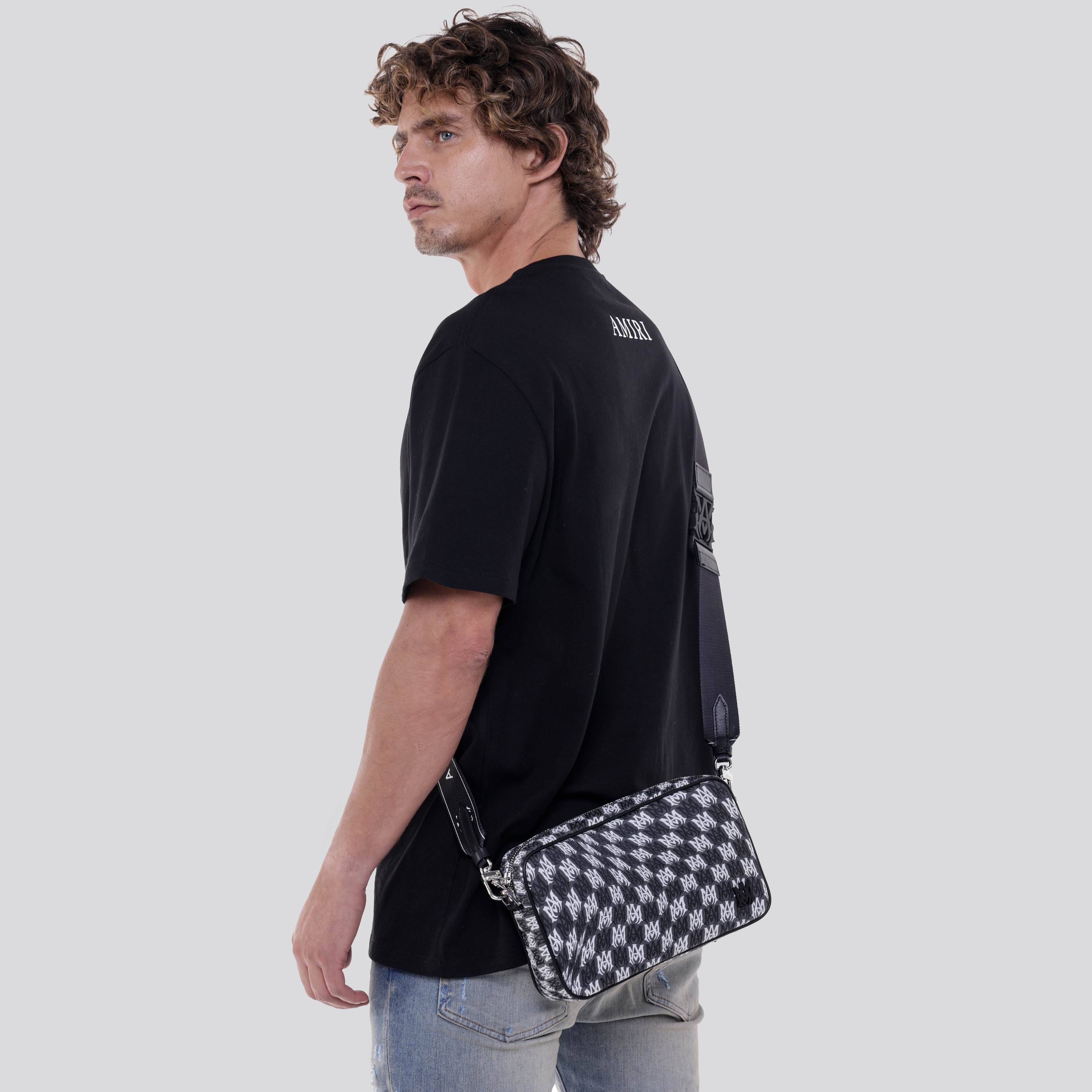 Bolso Negro AMIRI Checkerboard Print