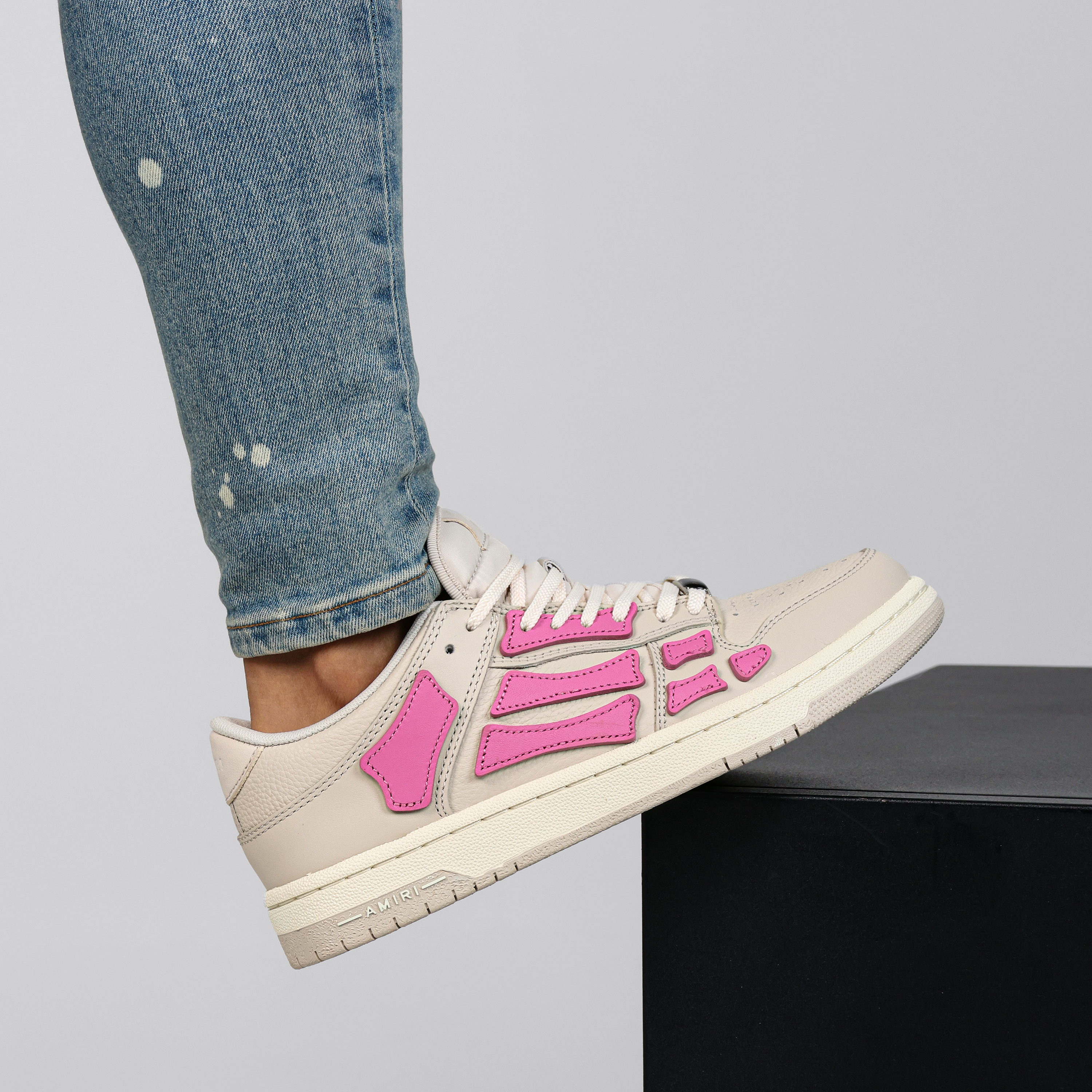 Sneakers Beige Rosa AMIRI Skel