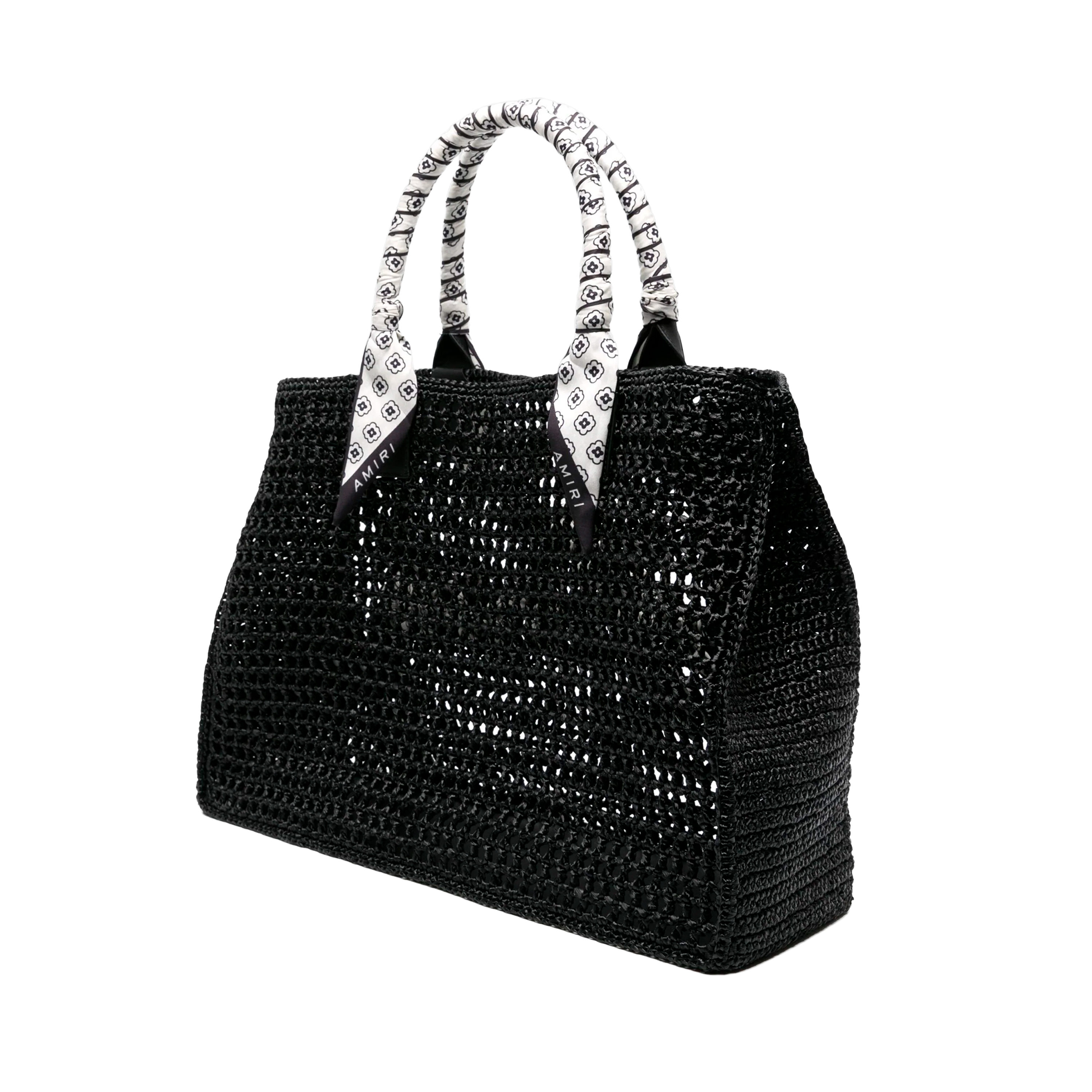 Cartera Negra AMIRI Open Weave Raffia Tote