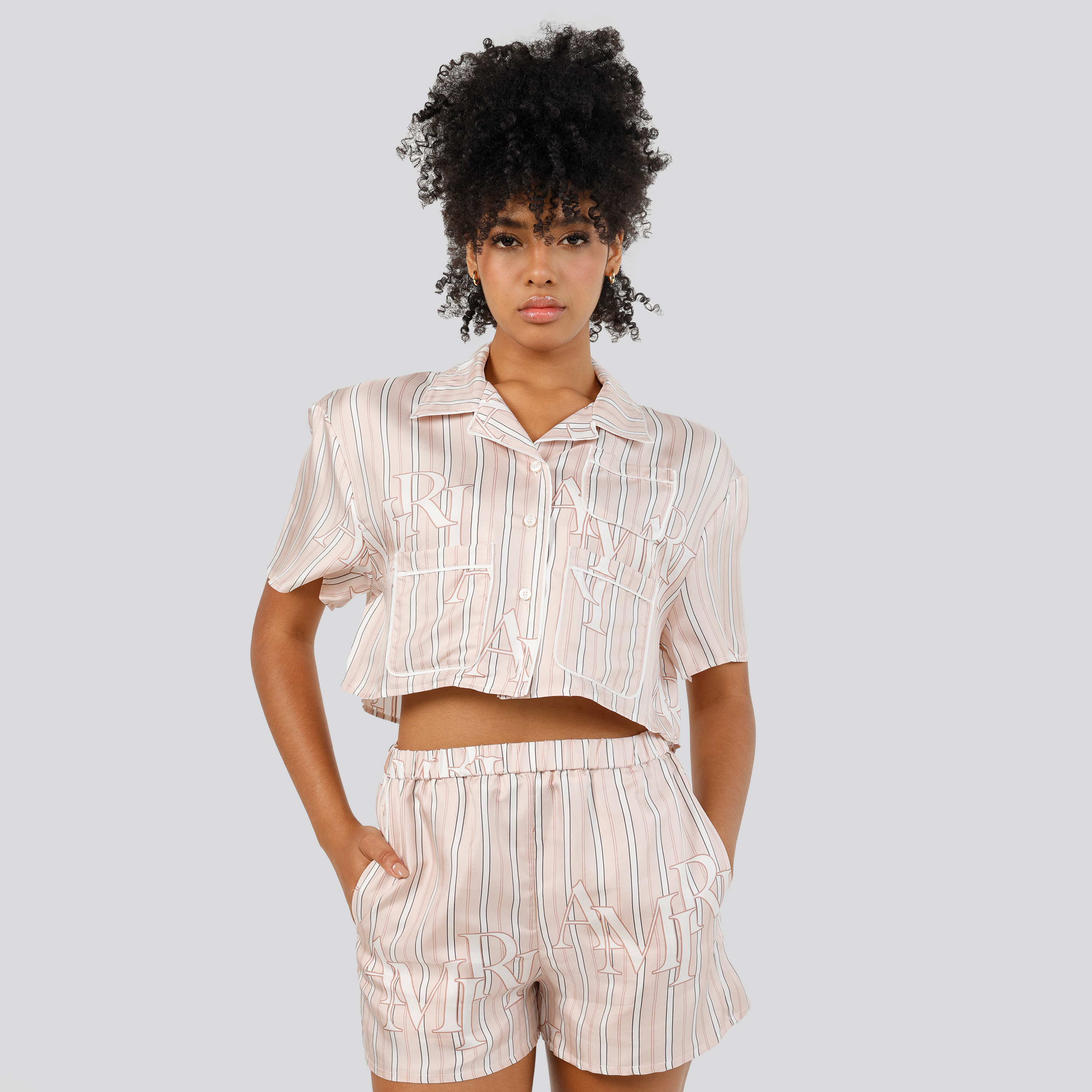 Camisa Rosado AMIRI Staggered Stripe