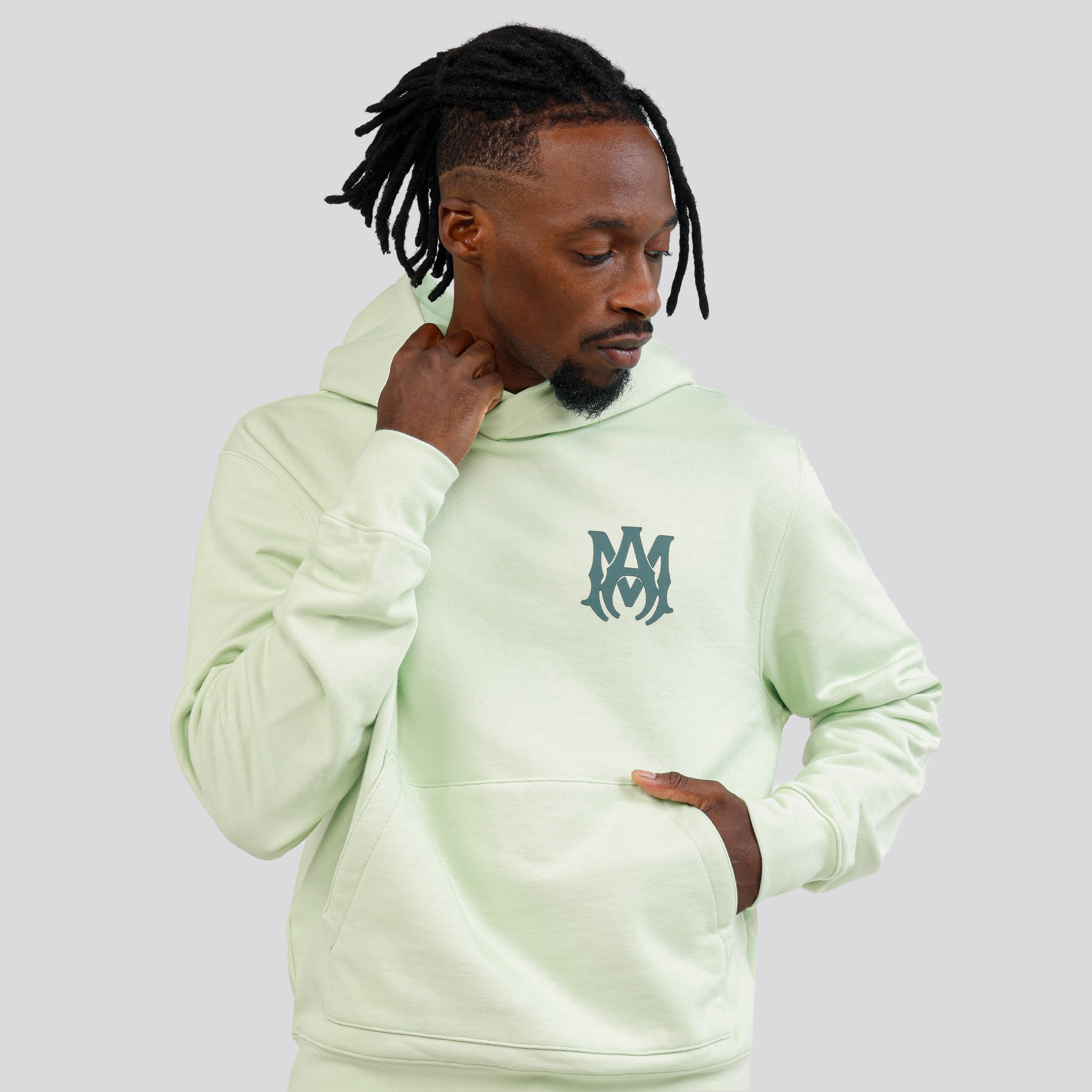 Buzo Tipo Hoodie Verde AMIRI MA Logo