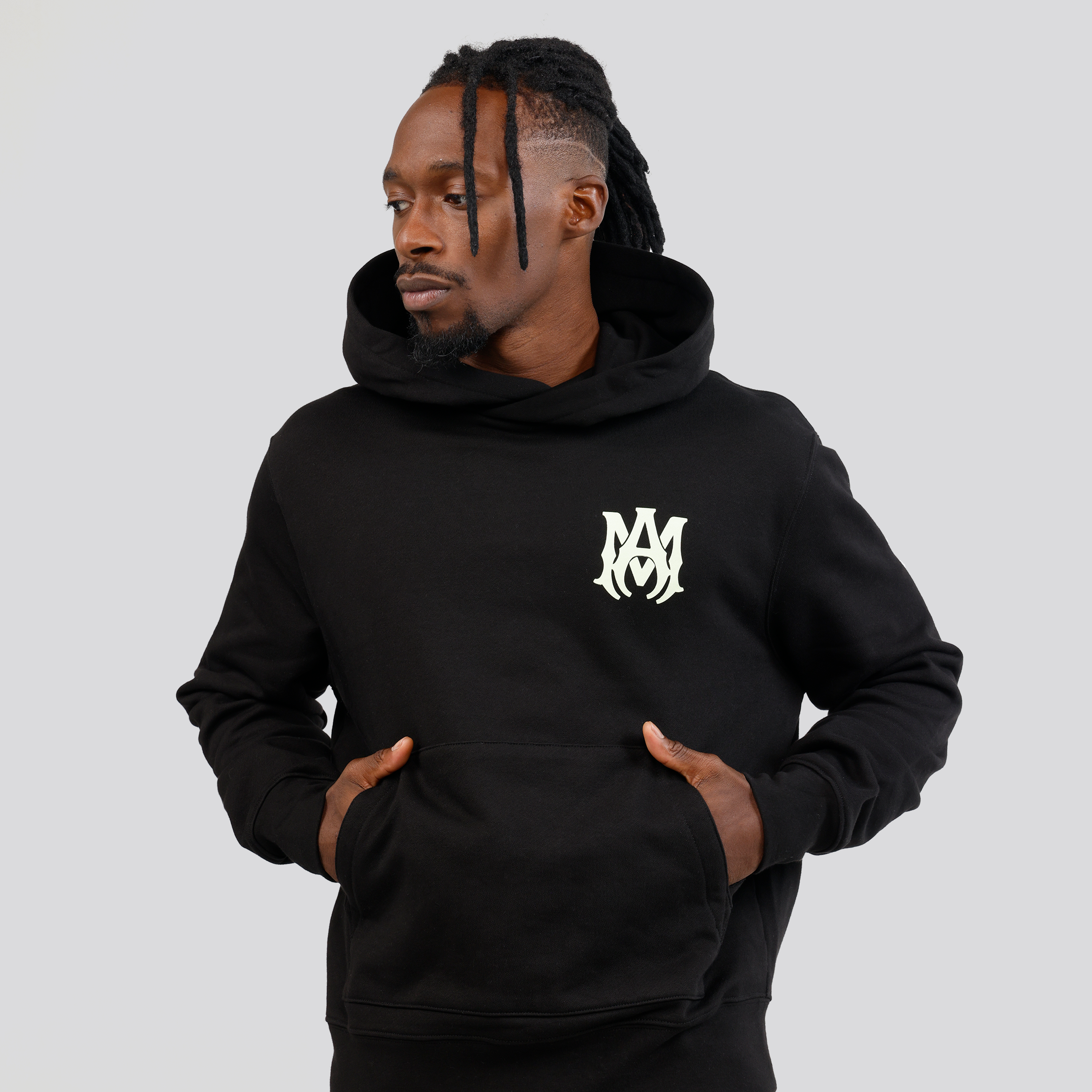 Buzo Tipo Hoodie Negro AMIRI MA Logo