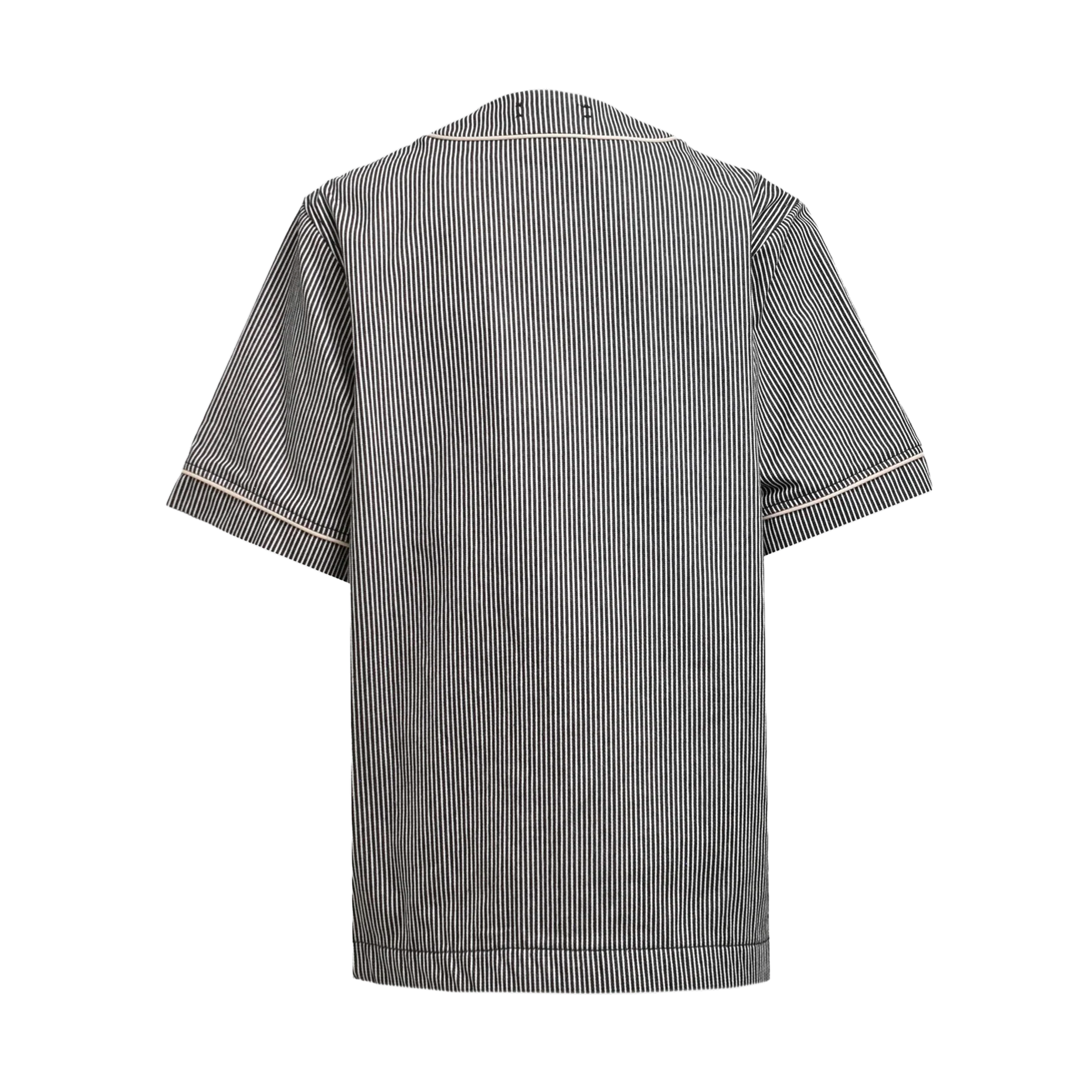 Camisa Negra AMIRI Striped Denim Logo Applique
