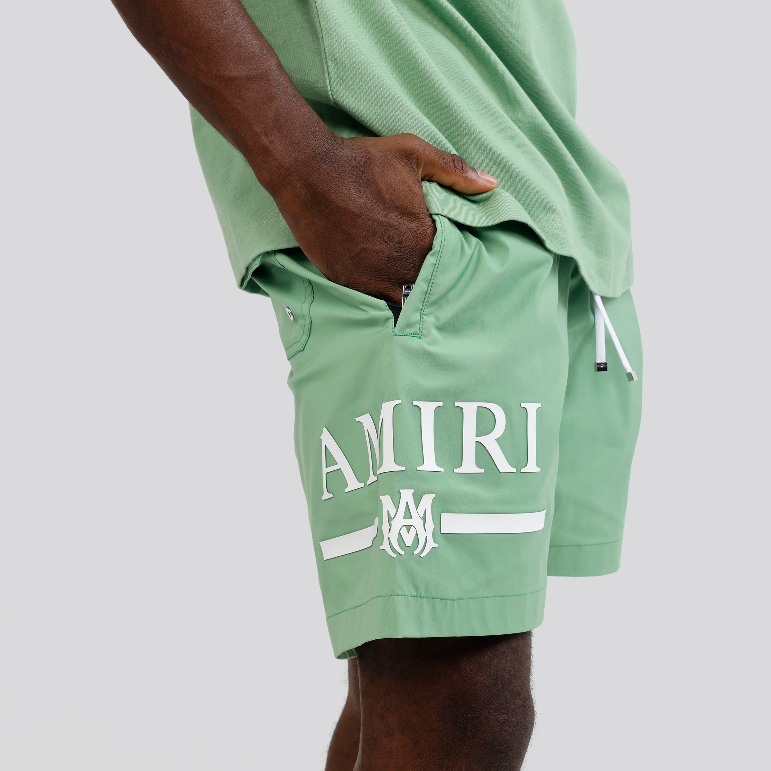 Pantaloneta Verde AMIRI MA Bar Logo