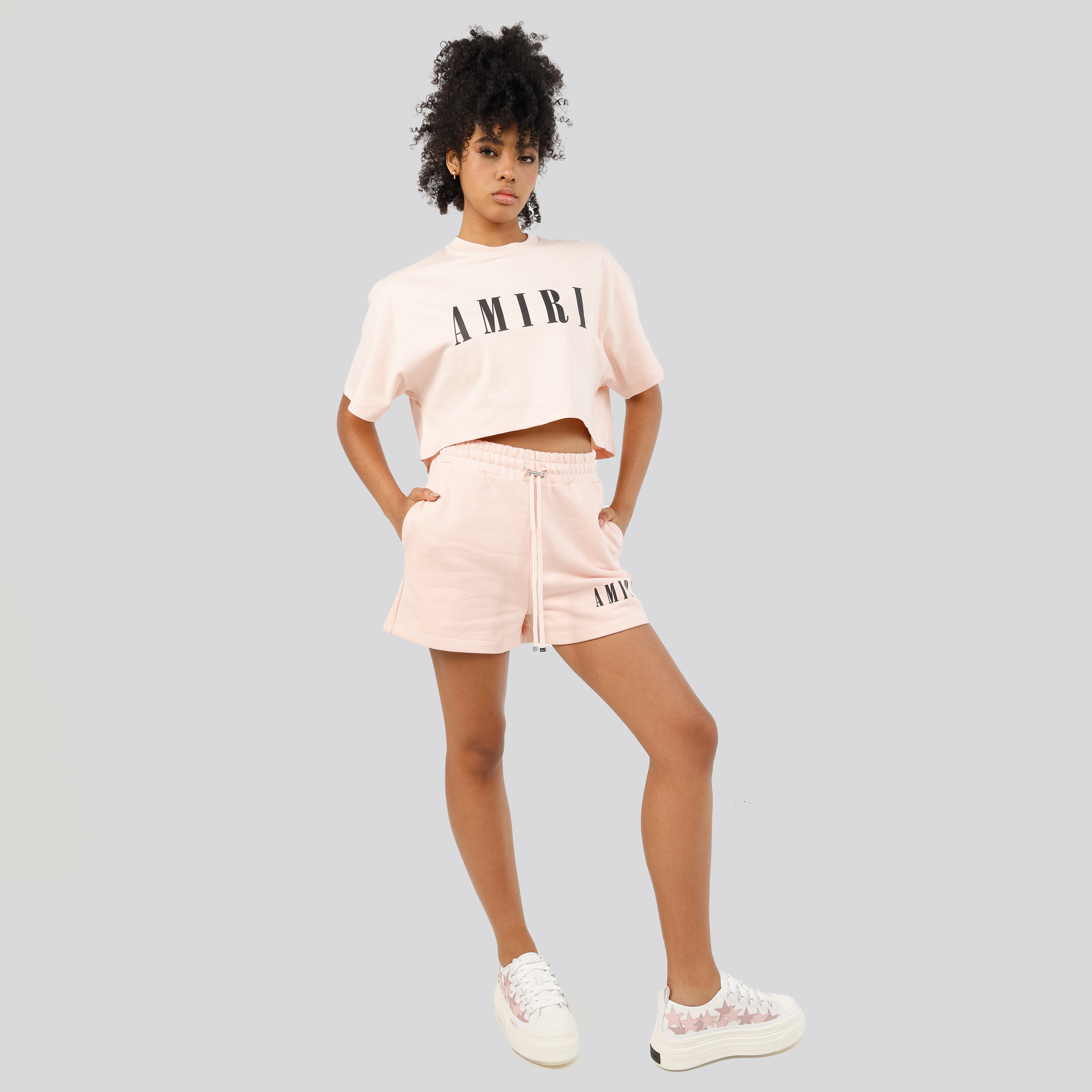 Camiseta Rosado AMIRI Core Logo Cropped