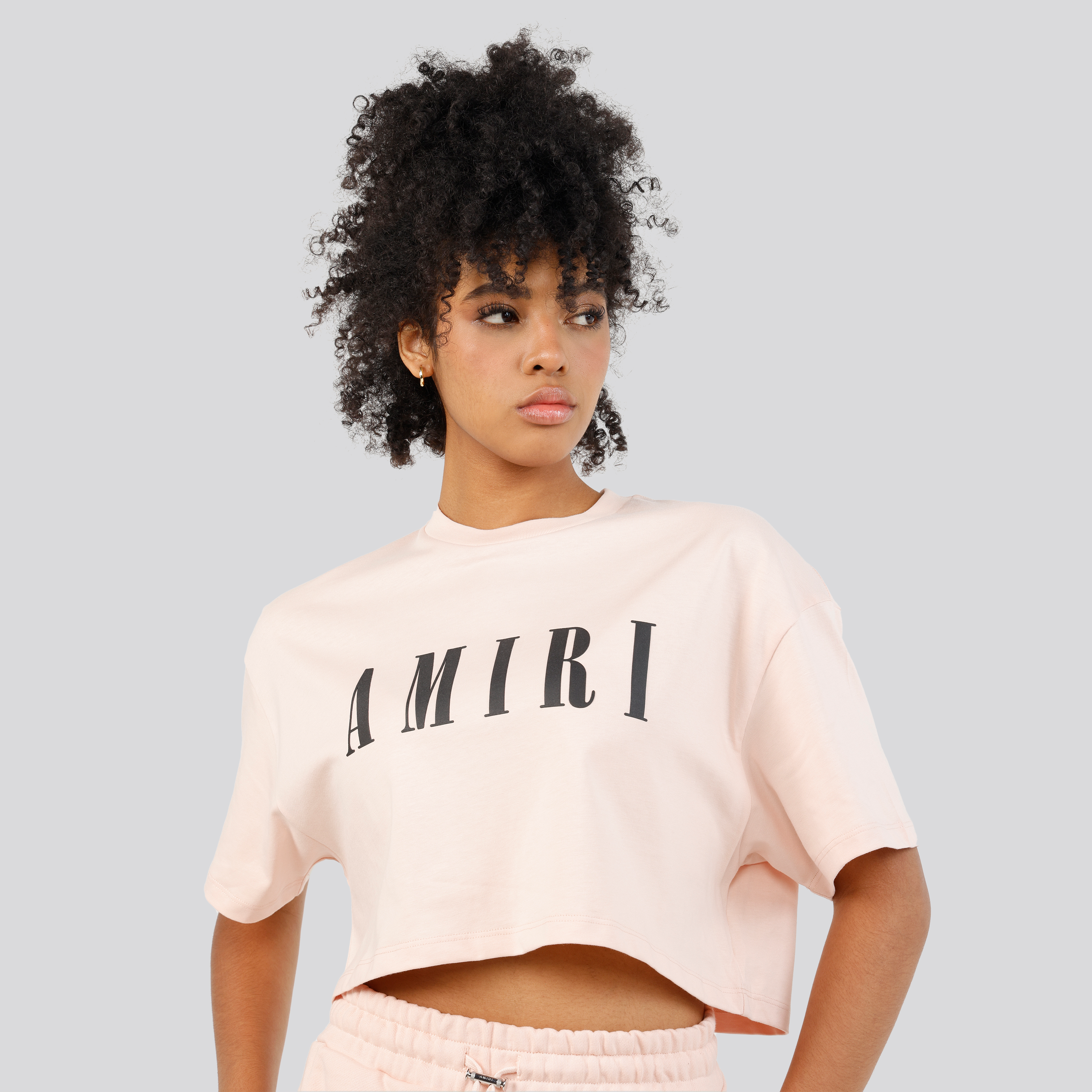 Camiseta Rosado AMIRI Core Logo Cropped