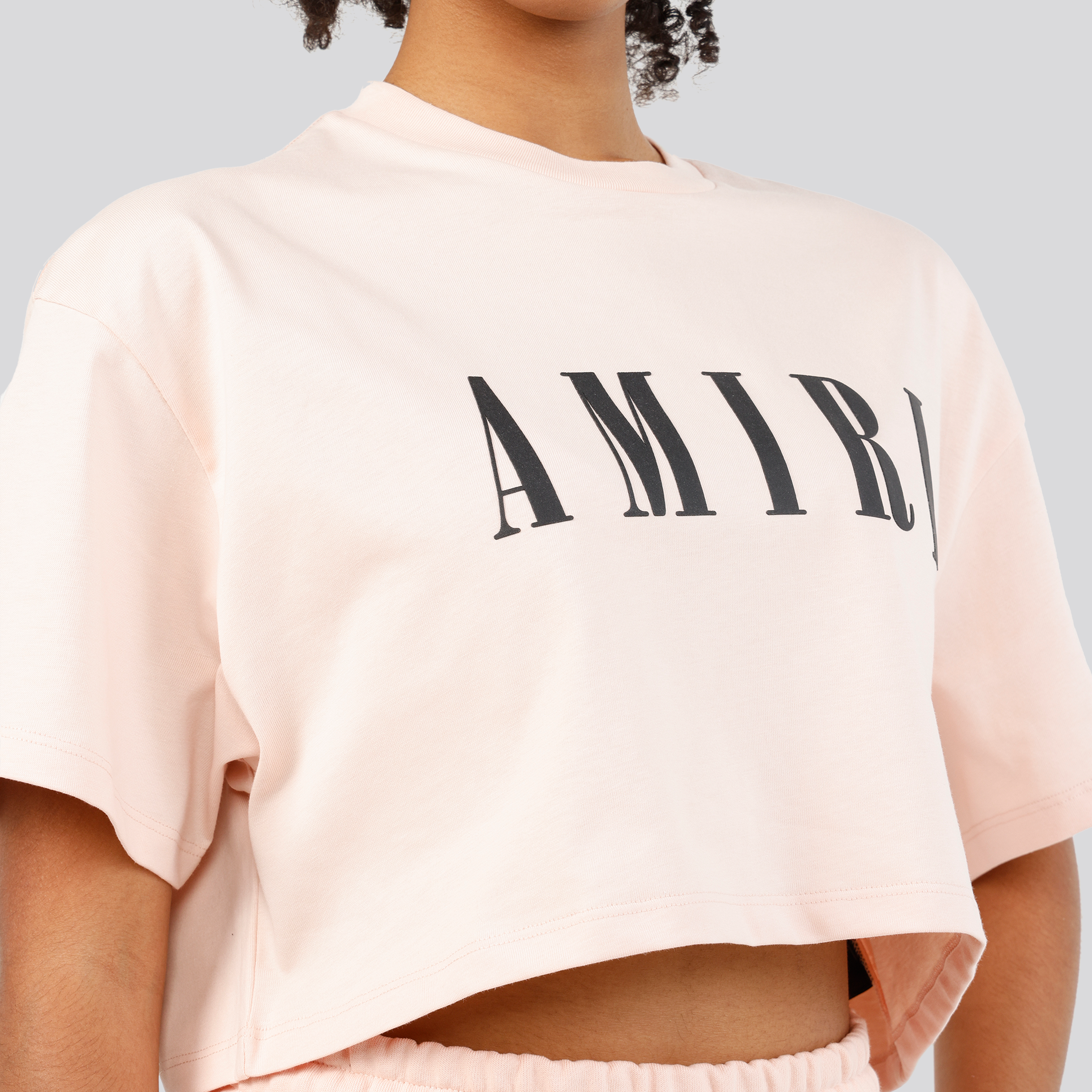 Camiseta Rosado AMIRI Core Logo Cropped
