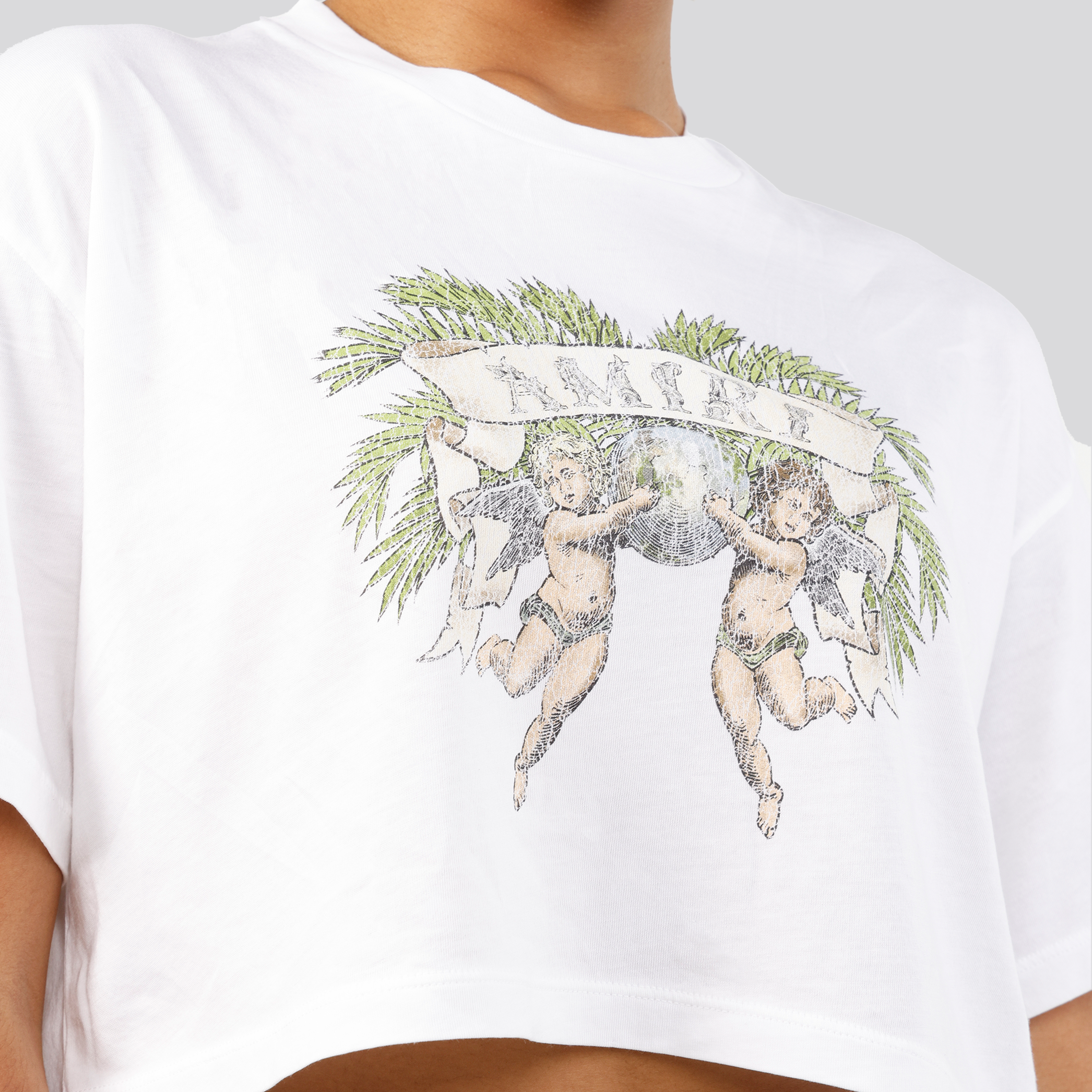Camiseta Blanca AMIRI Cherub Cropped