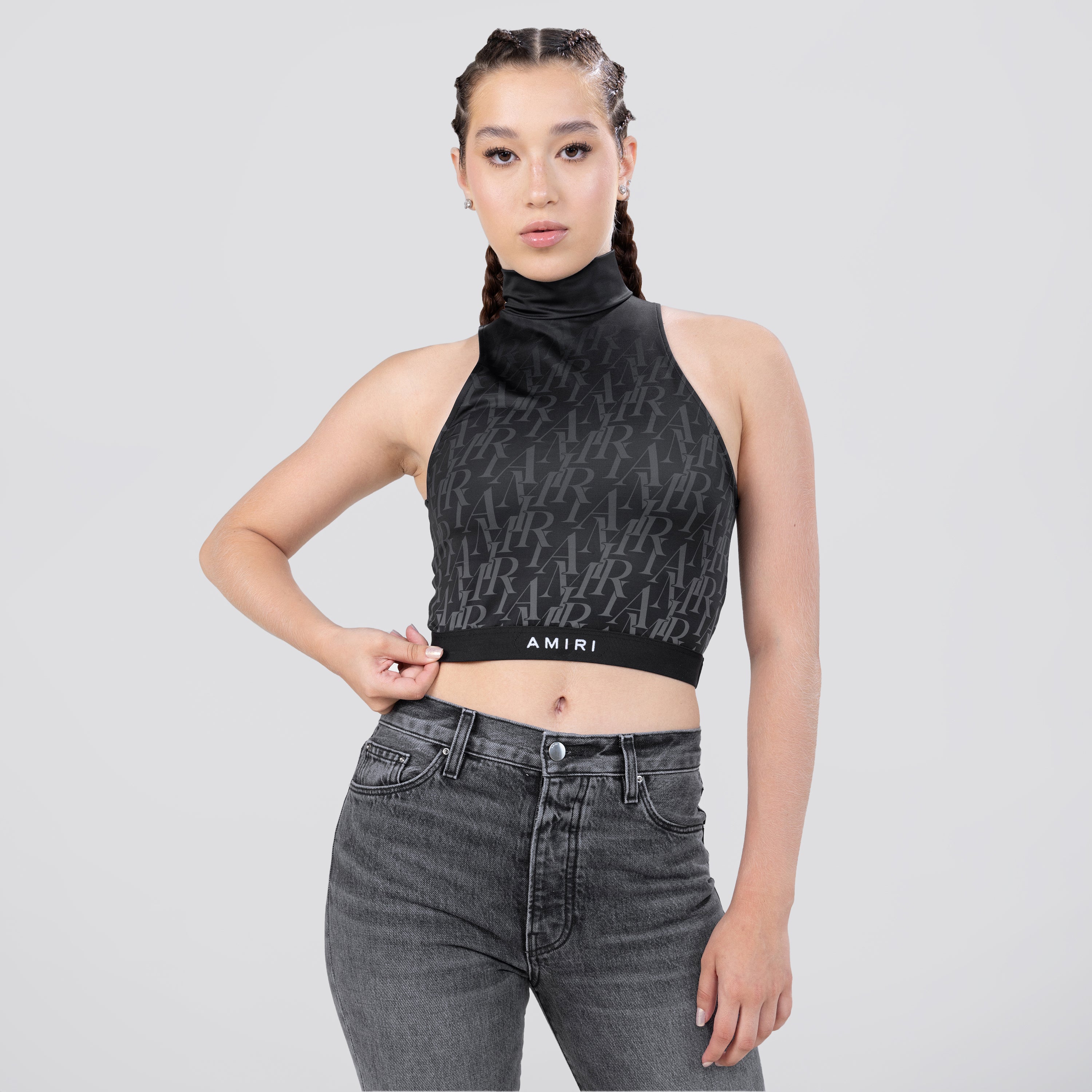 Top Negro AMIRI Burnout Mock Neck