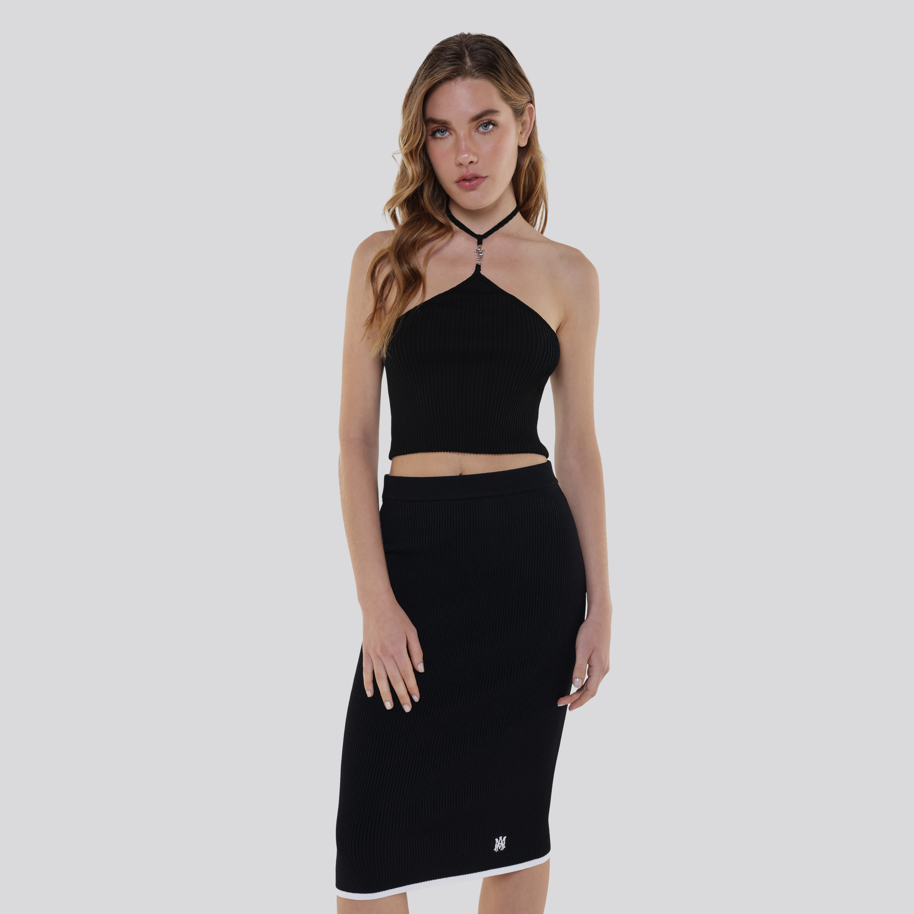 Top Negro AMIRI Stacked Halter