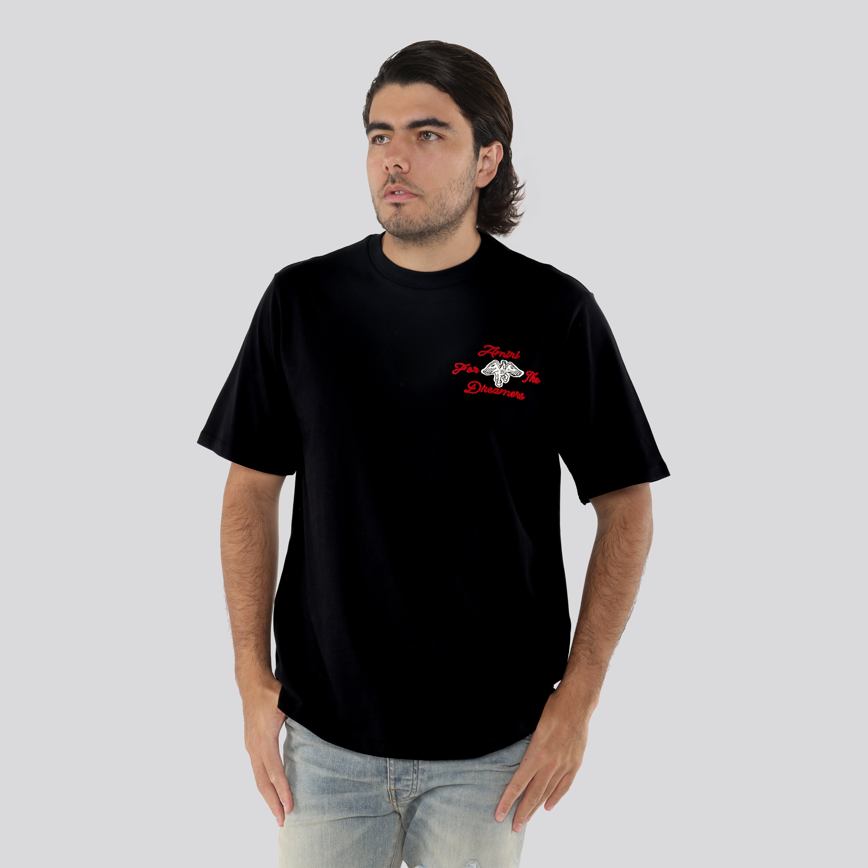 Camiseta Negra AMIRI Embroidered Dreamers