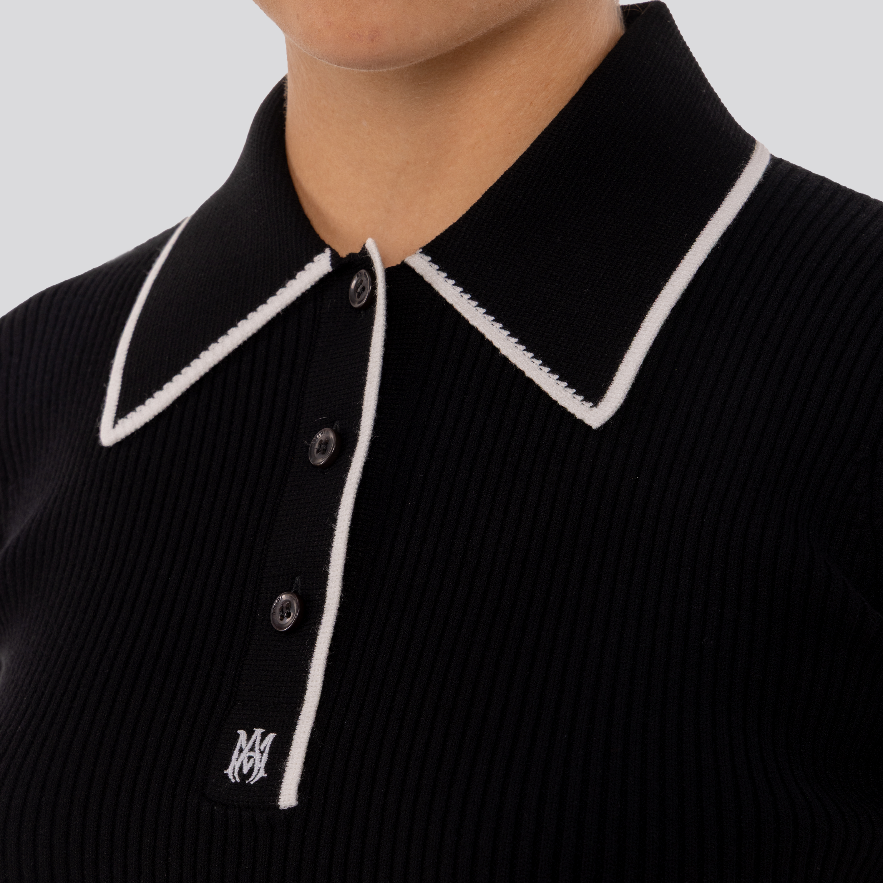 Camiseta Tipo Polo Negra AMIRI MA Logo