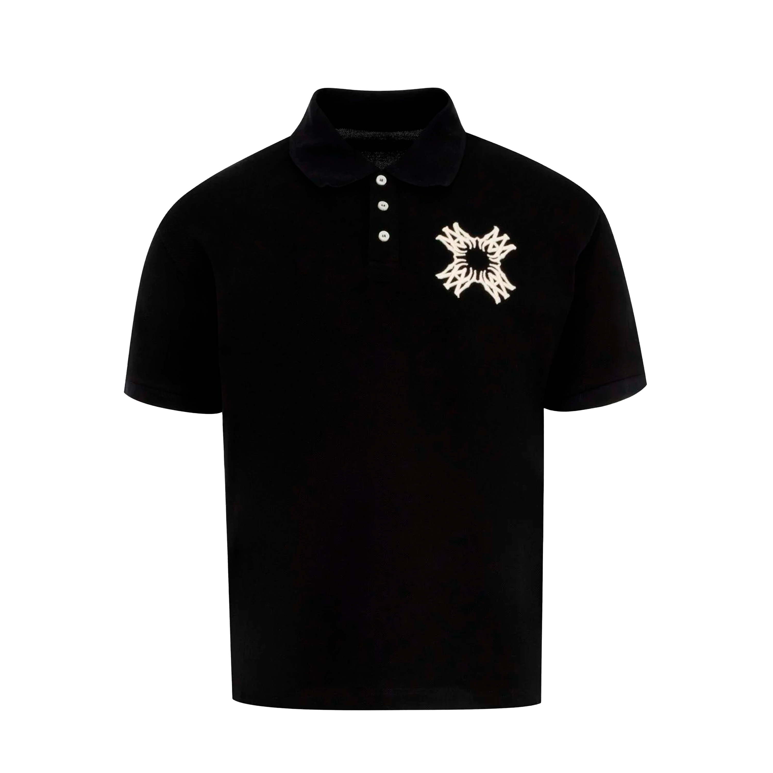 Camiseta Tipo Polo Negro AMIRI Embroidered MA Quad