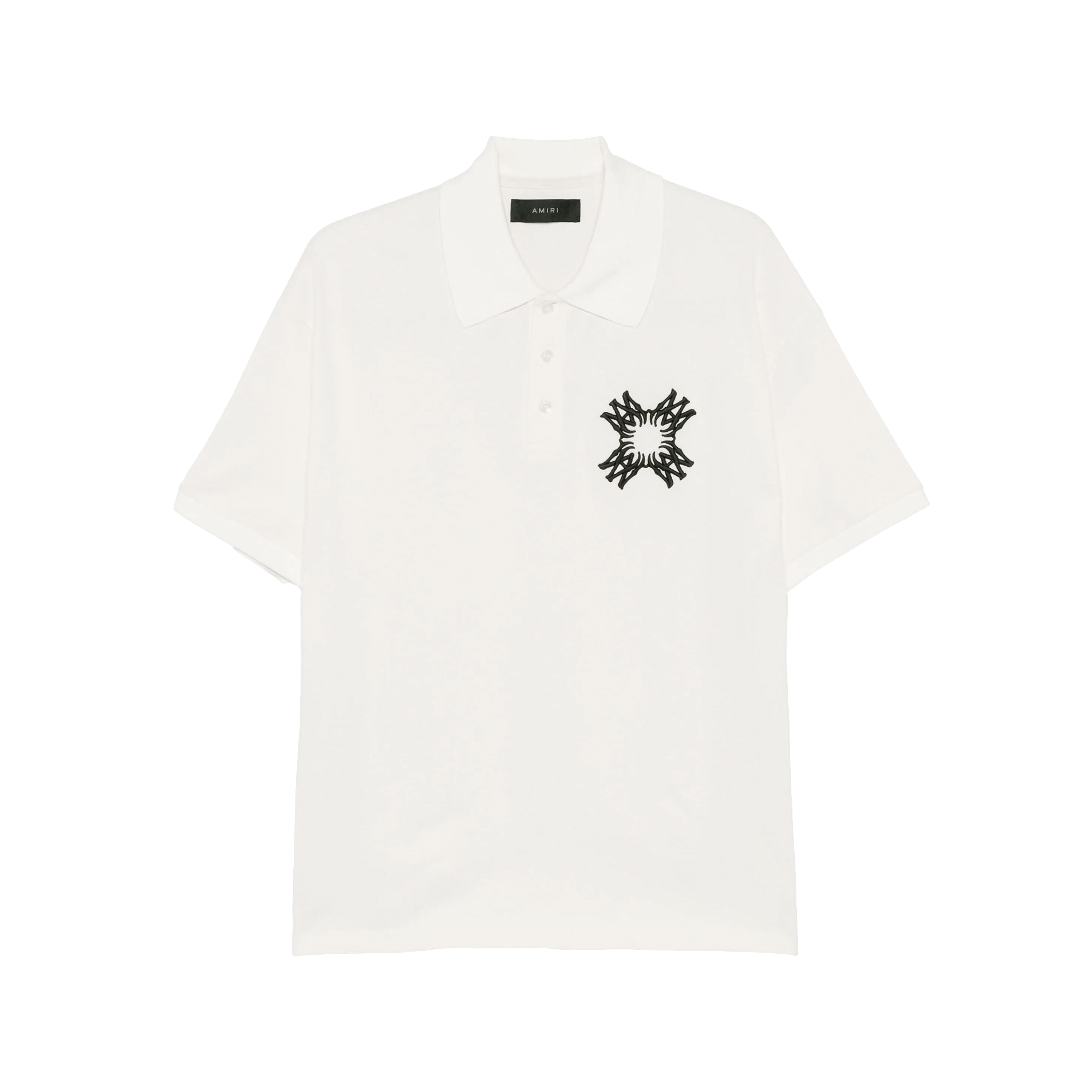 Camiseta Tipo Polo Beige AMIRI Embroidered MA Quad