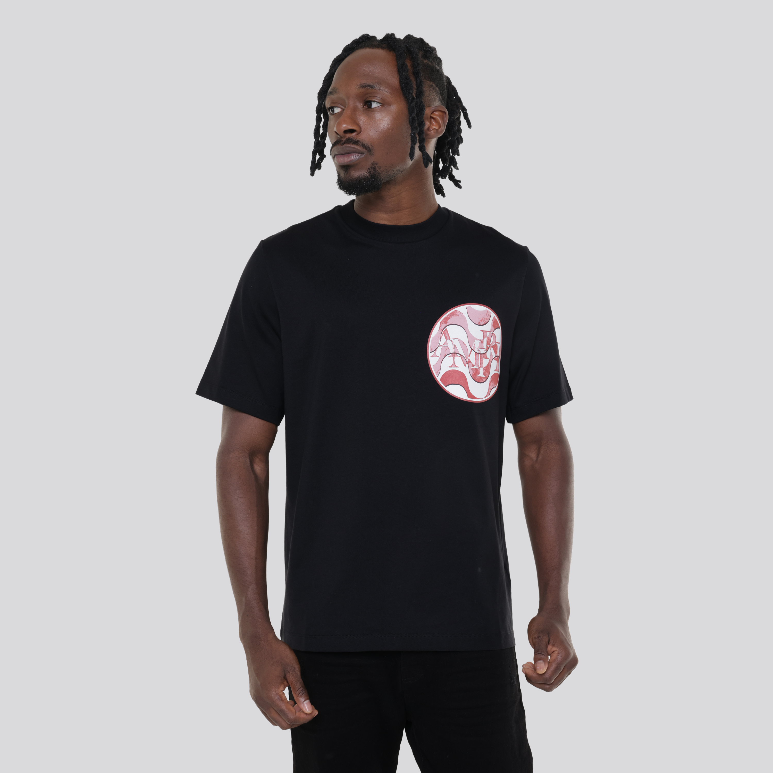 Camiseta Negra AMIRI Staggered Wave