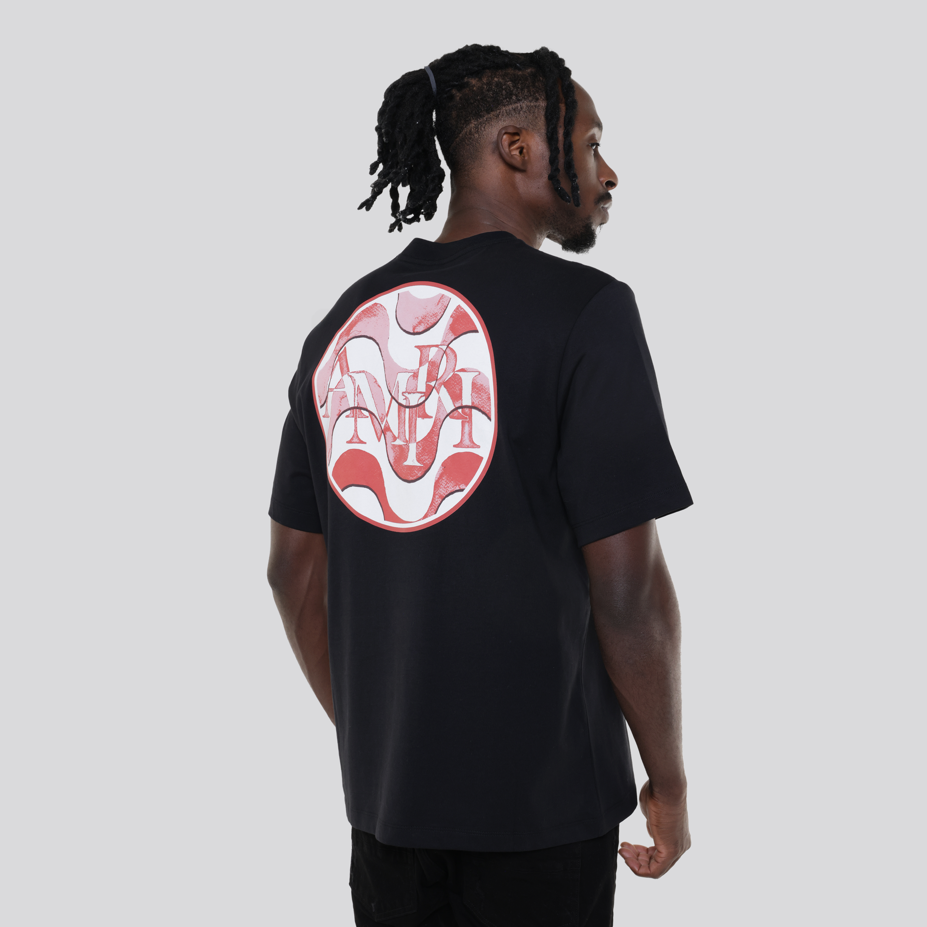 Camiseta Negra AMIRI Staggered Wave