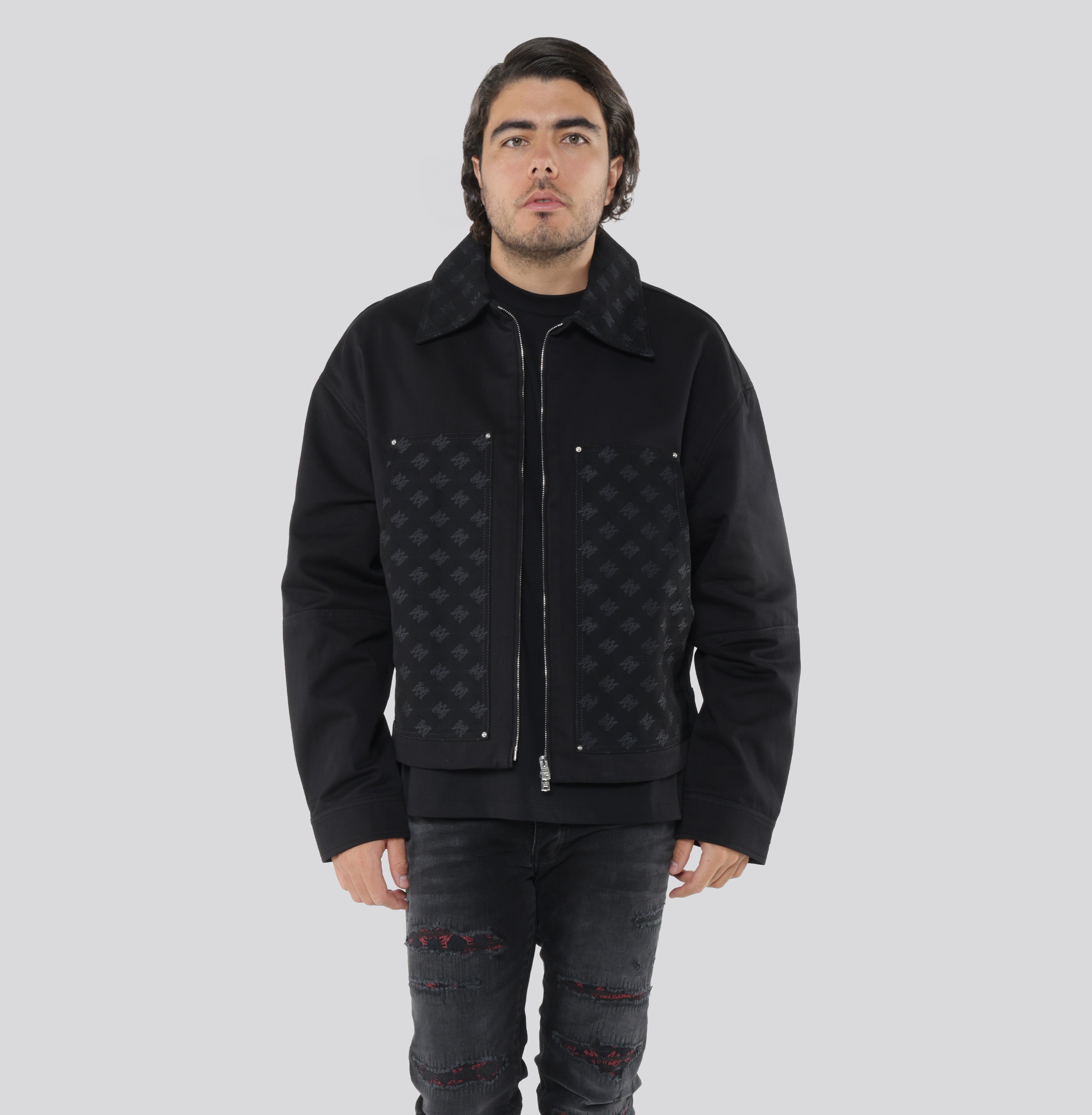 Chaqueta Negra AMIRI MA Quad Jacquard Work Jacket