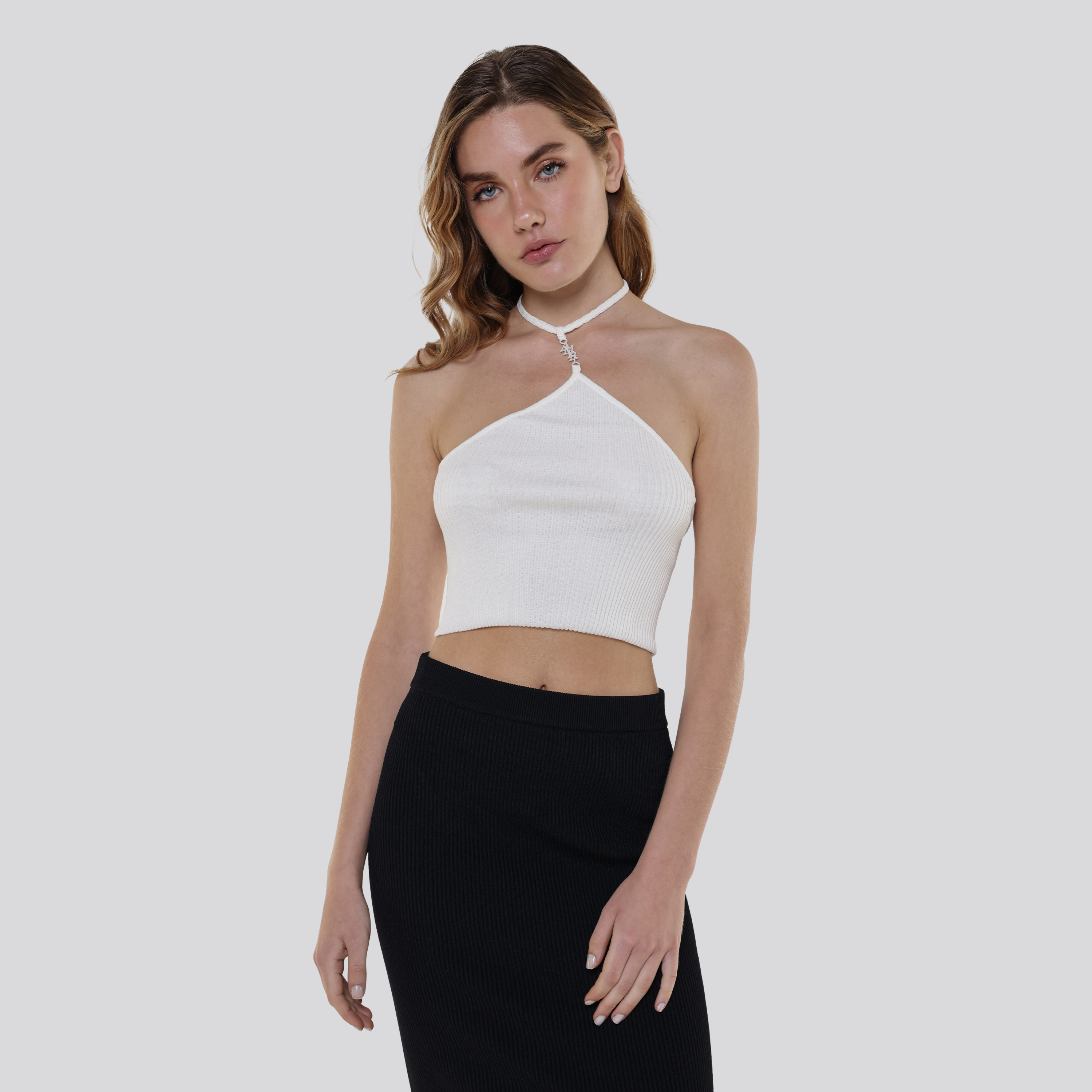 Top Blanco AMIRI Stacked Halter