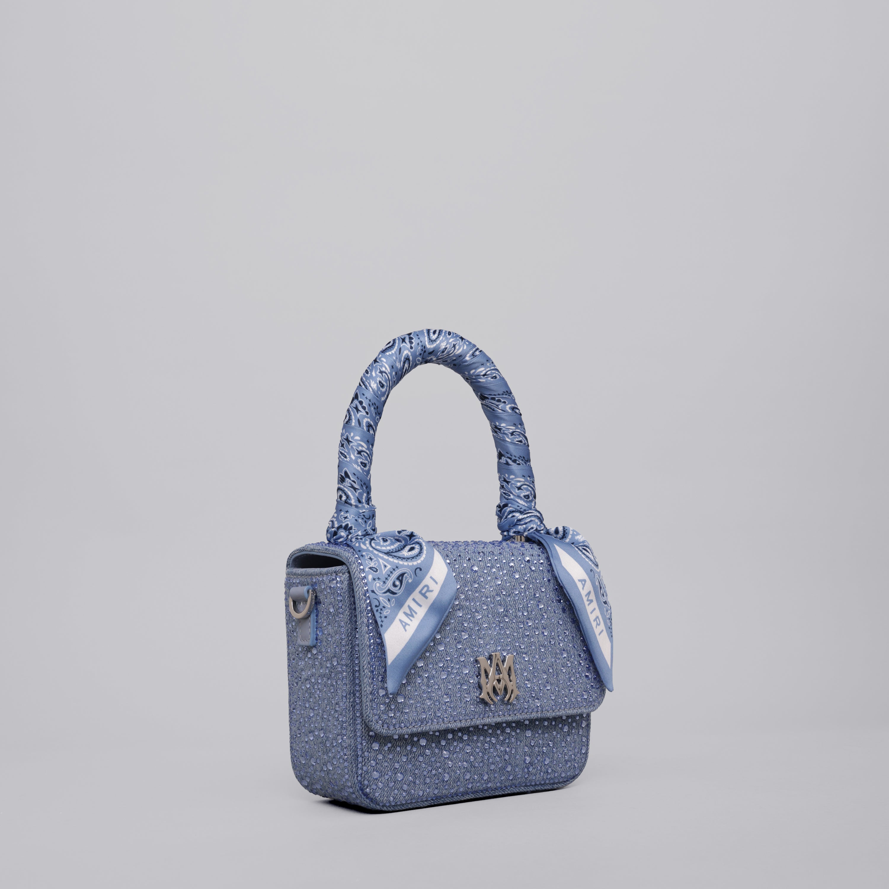 Cartera Azul AMIRI Crystal Denim Micro Ma