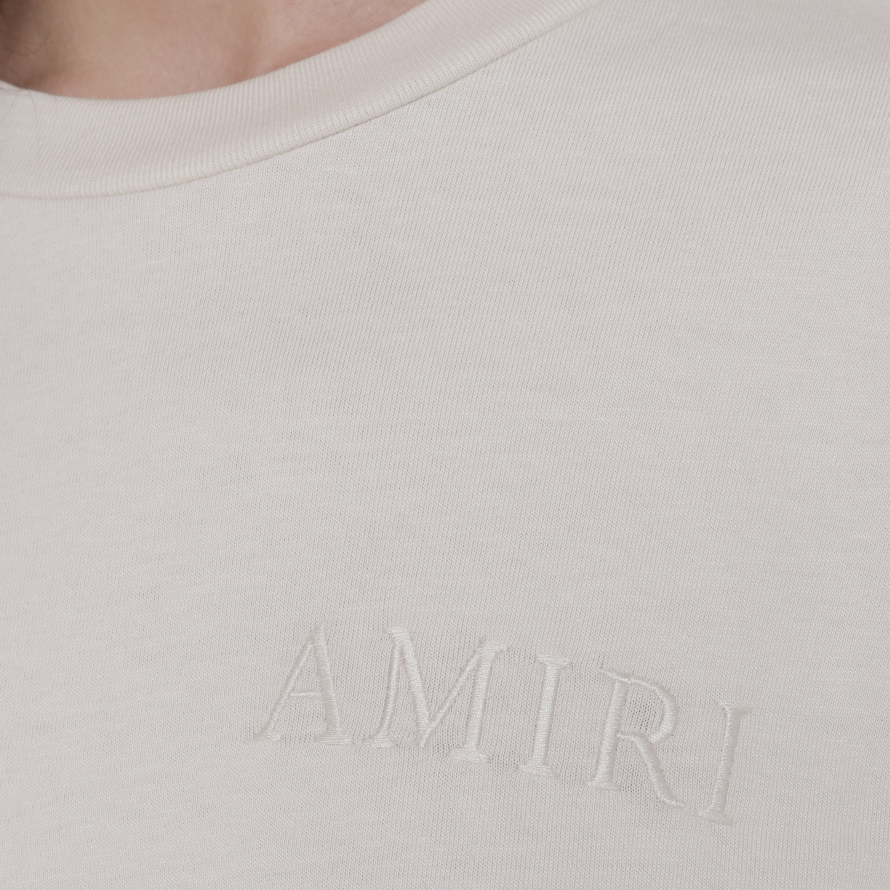 Camiseta Beige AMIRI Embroidered Cropped