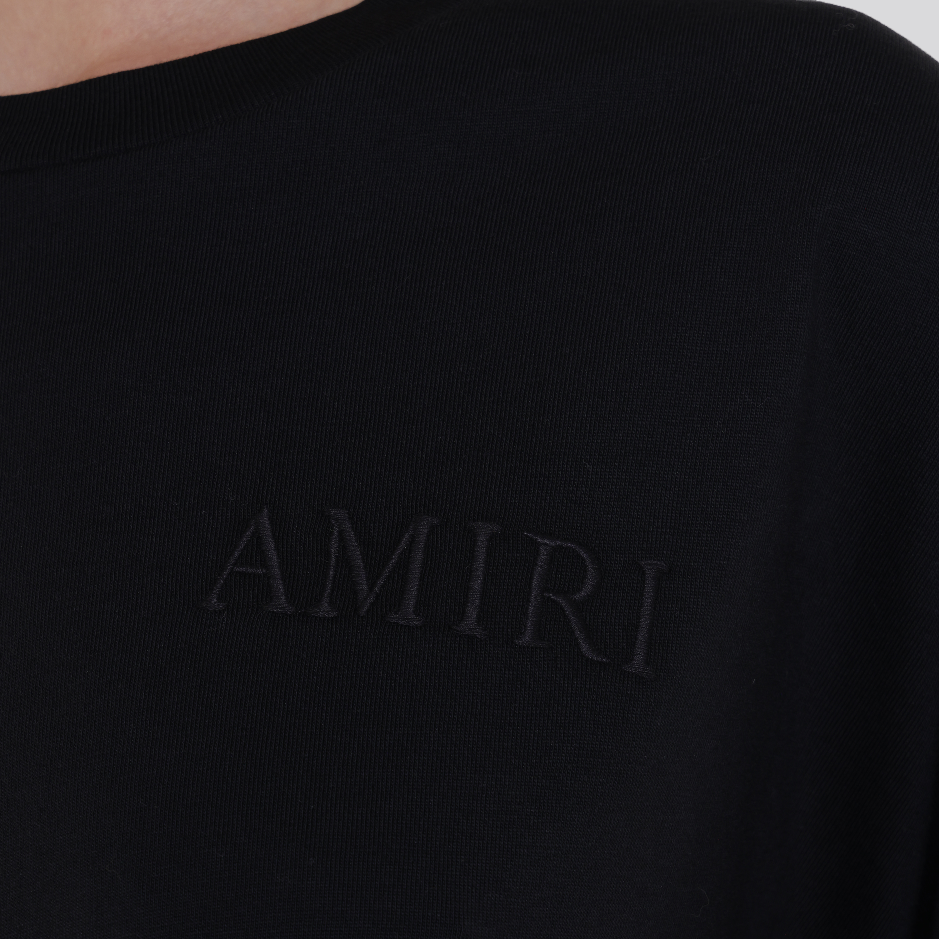 Camiseta Negra AMIRI Embroidered Cropped