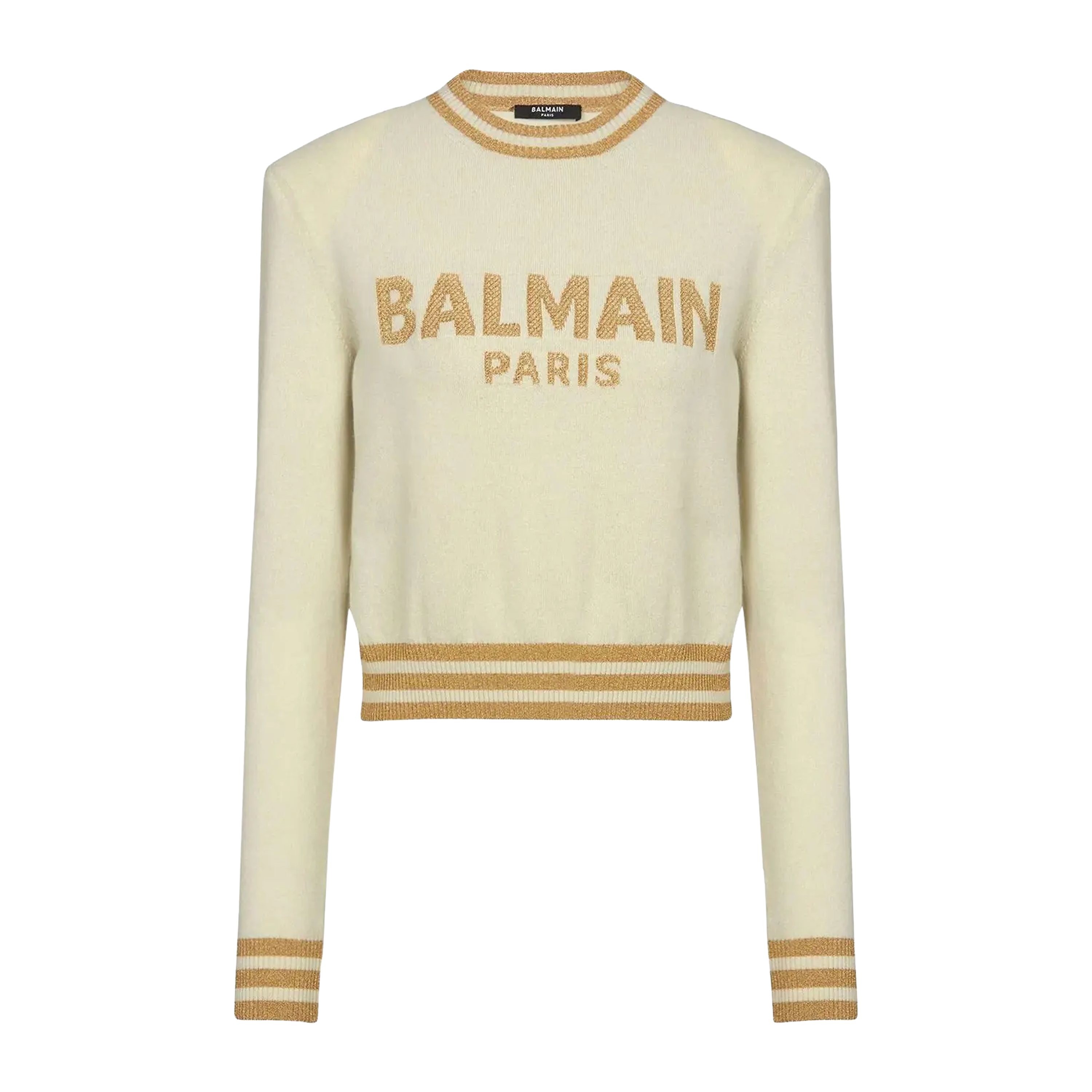 Suéter Beige Balmain Paris Logo