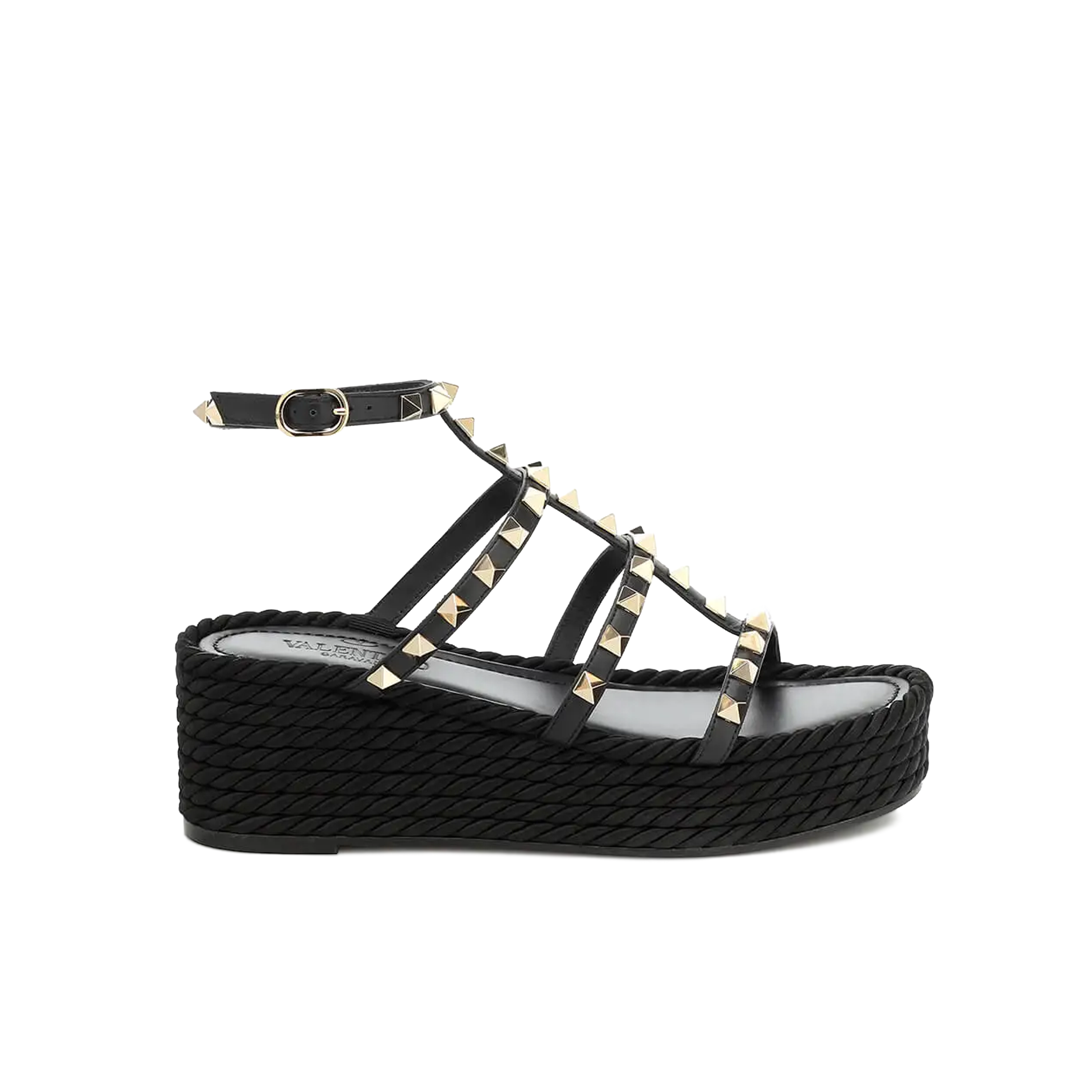 Sandalias Negras Valentino Wedge 55Mm