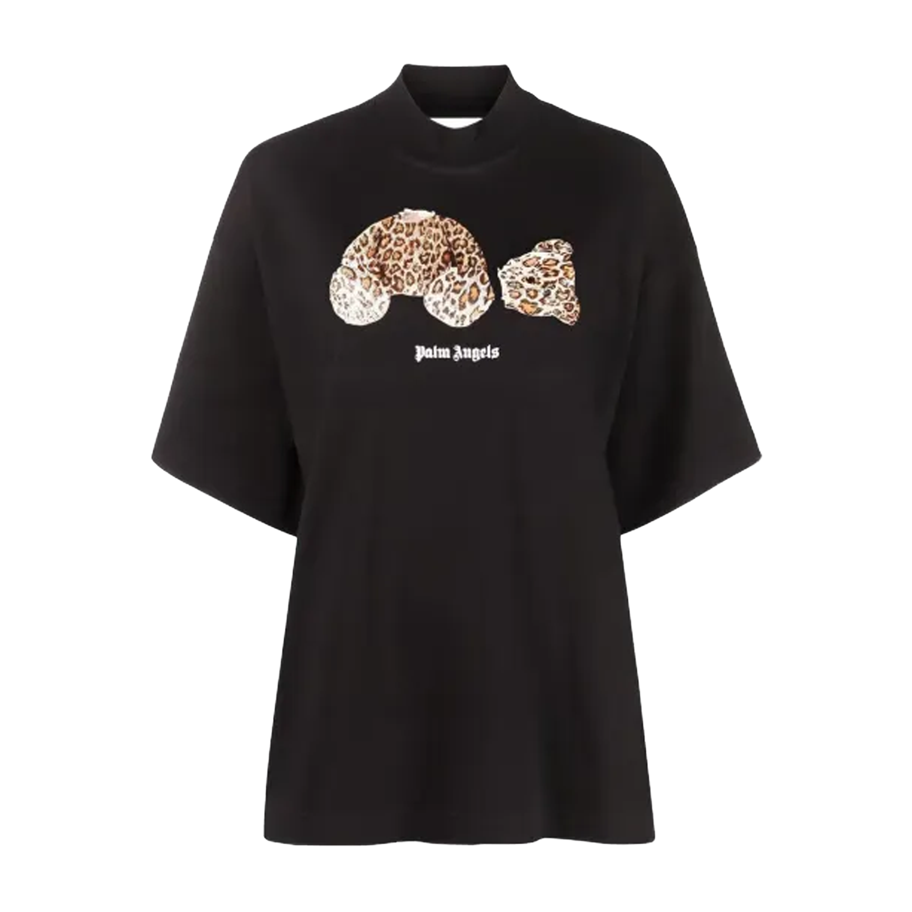 Camiseta Negra Palm Angels Teddy Bear Leopard W