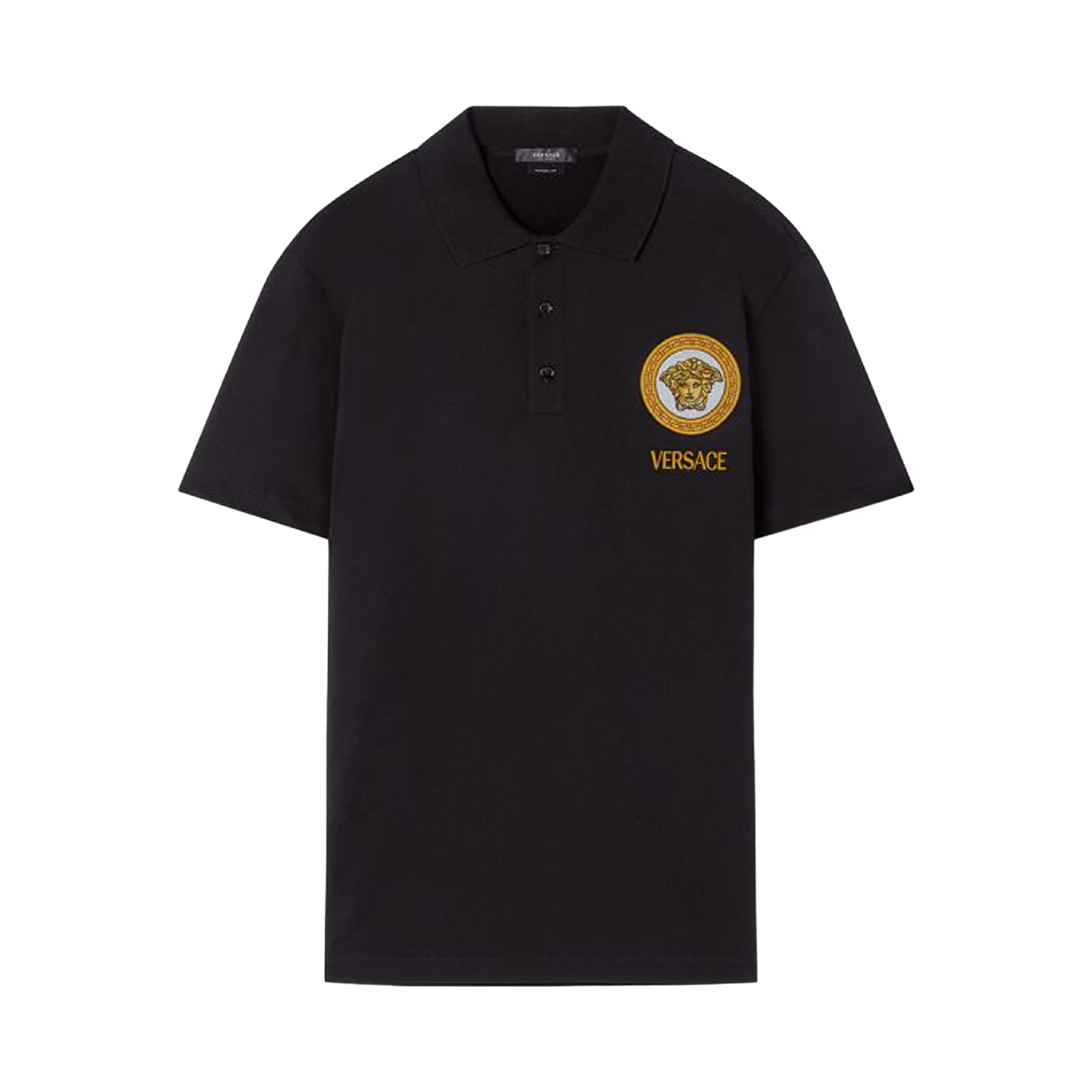 Camiseta Tipo Polo Negro Versace Medusa Crystals