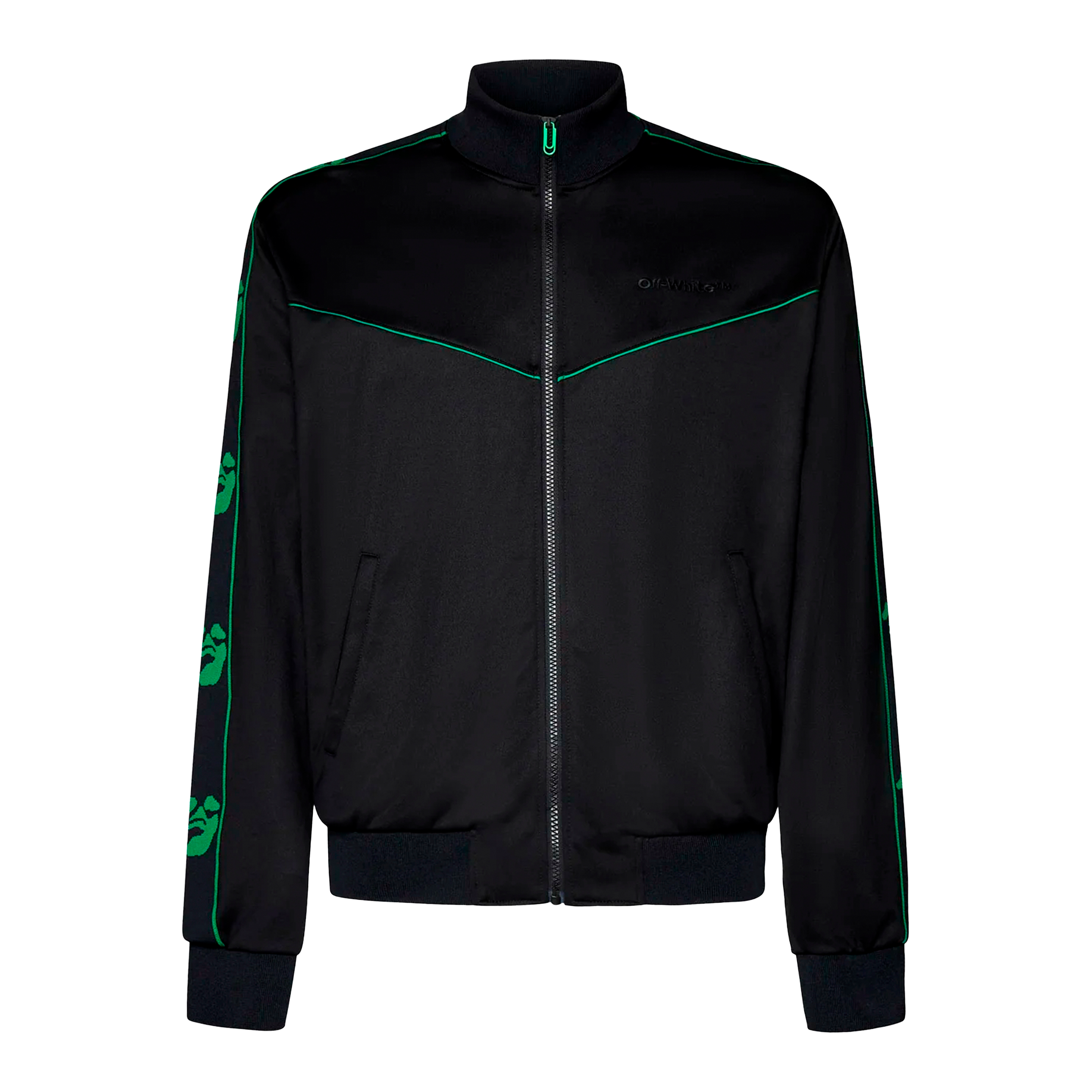 Chaqueta Negra con Banda Off-White