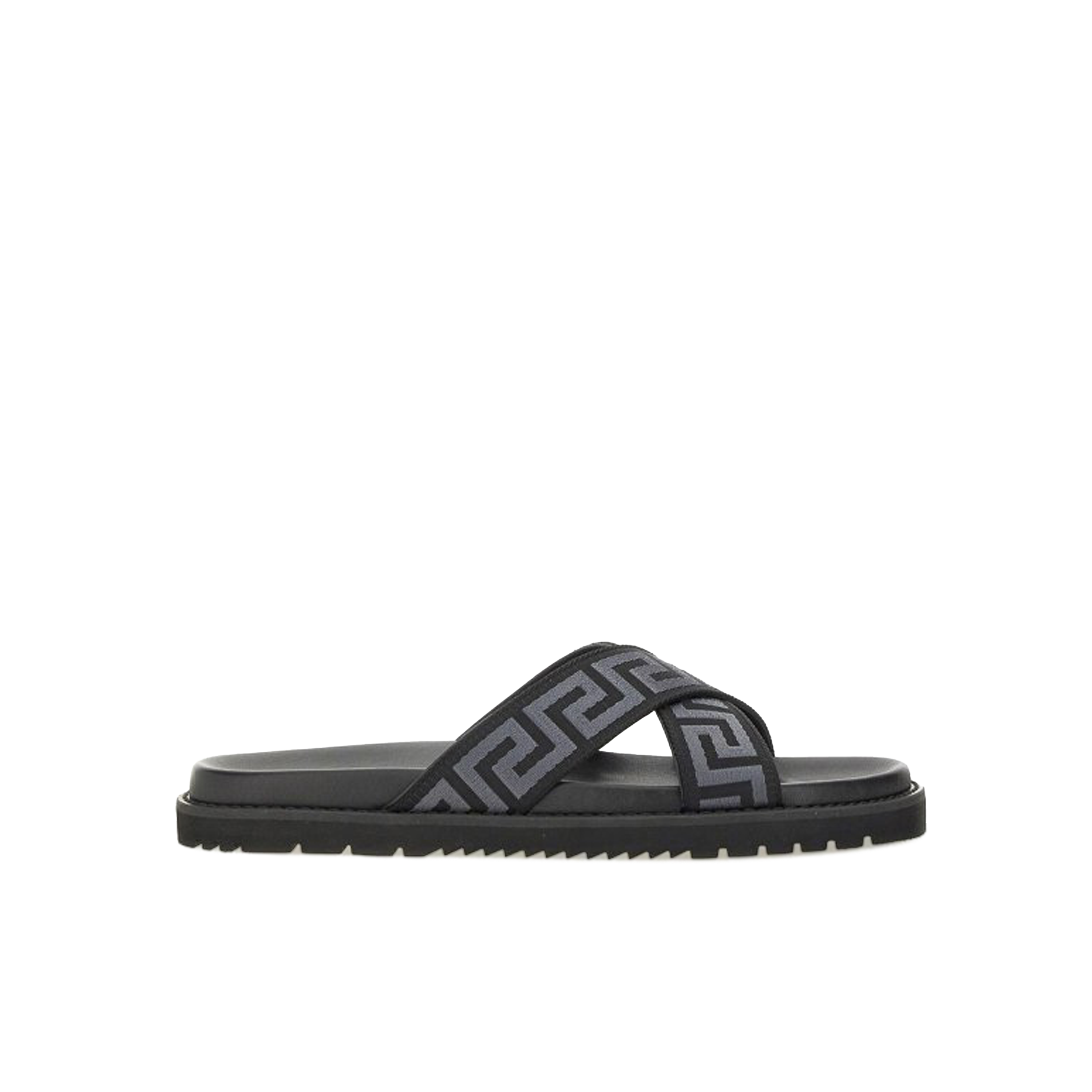 Sandalias Negras Versace Greca