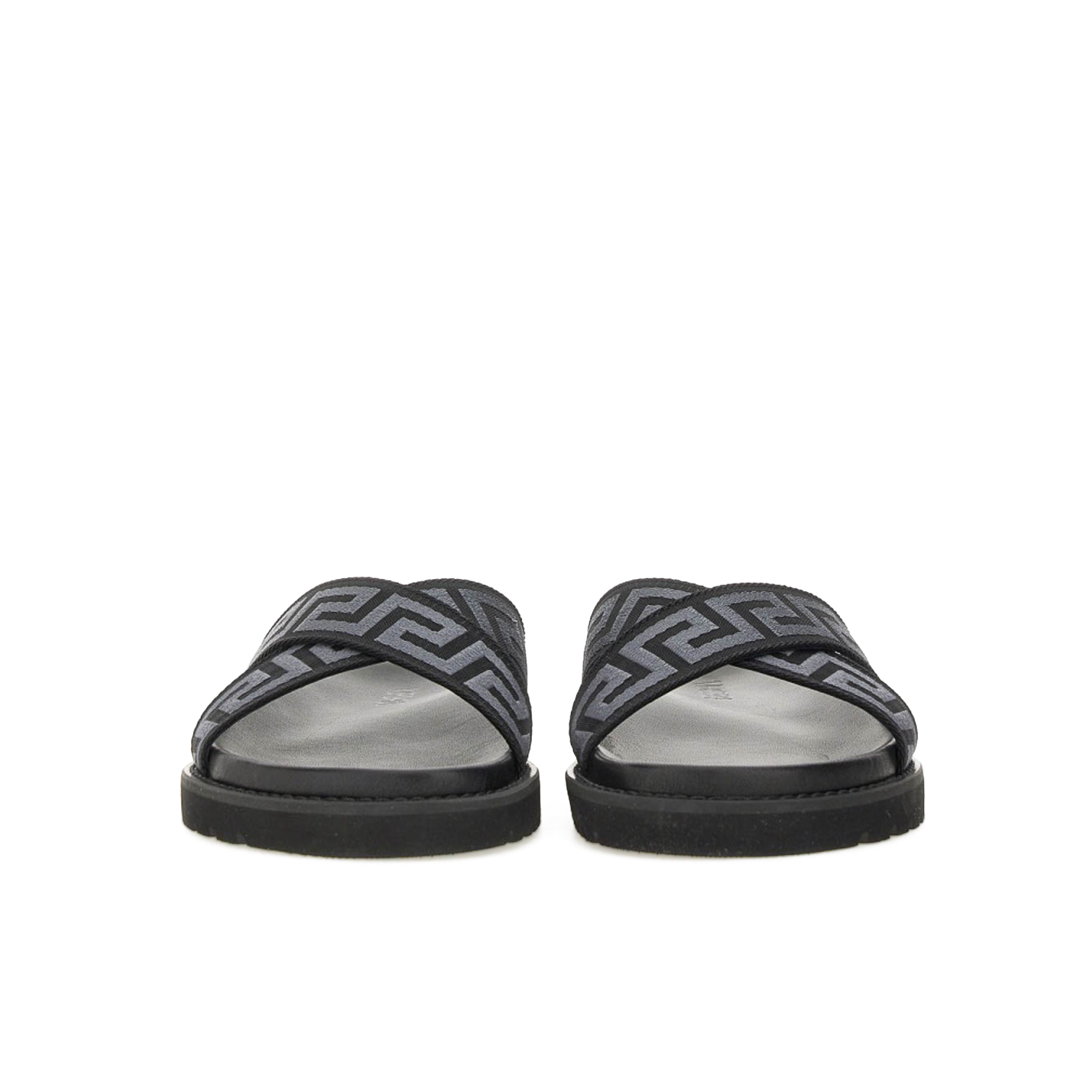 Sandalias Negras Versace Greca