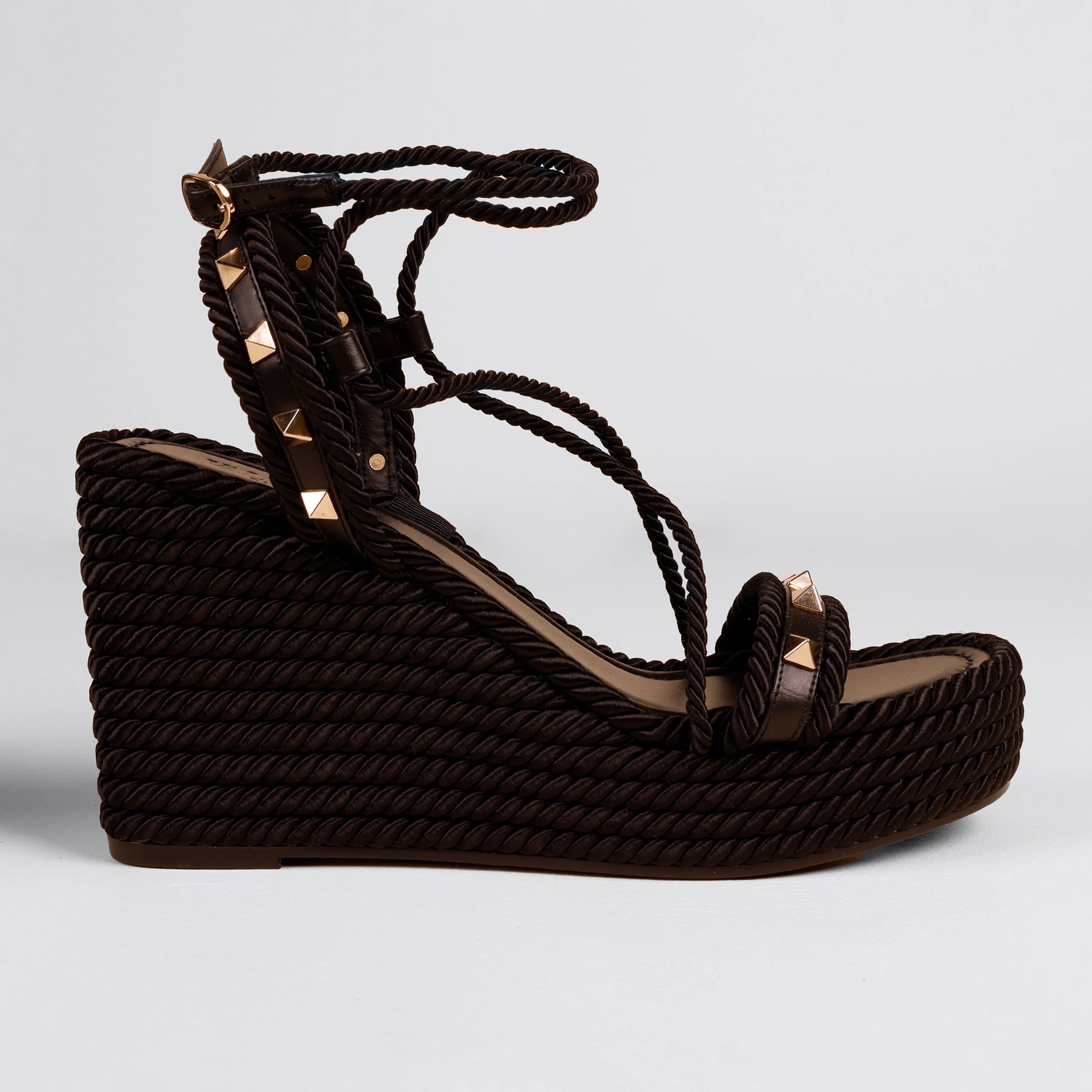 Sandalias de Plataforma Negras Valentino Wedge 95 mm