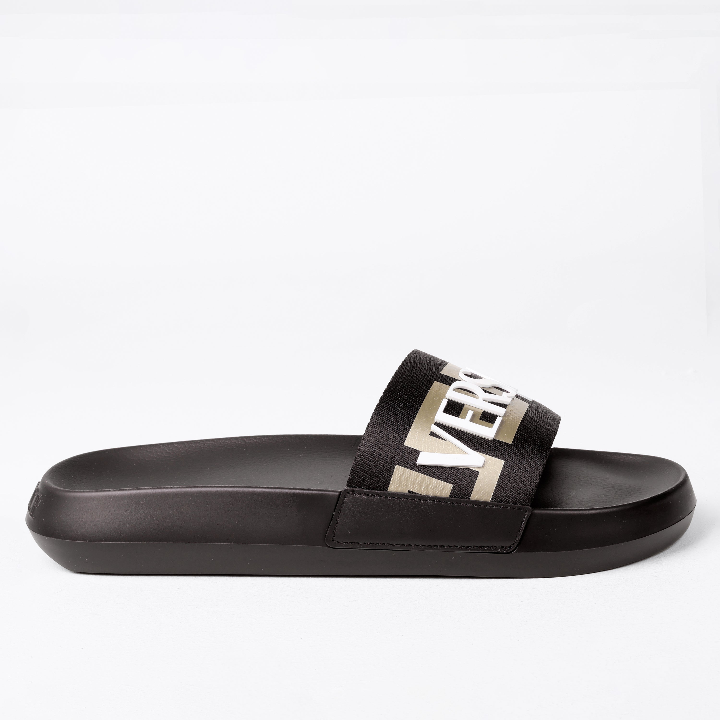 Sandalias Negras Versace Gold Greca