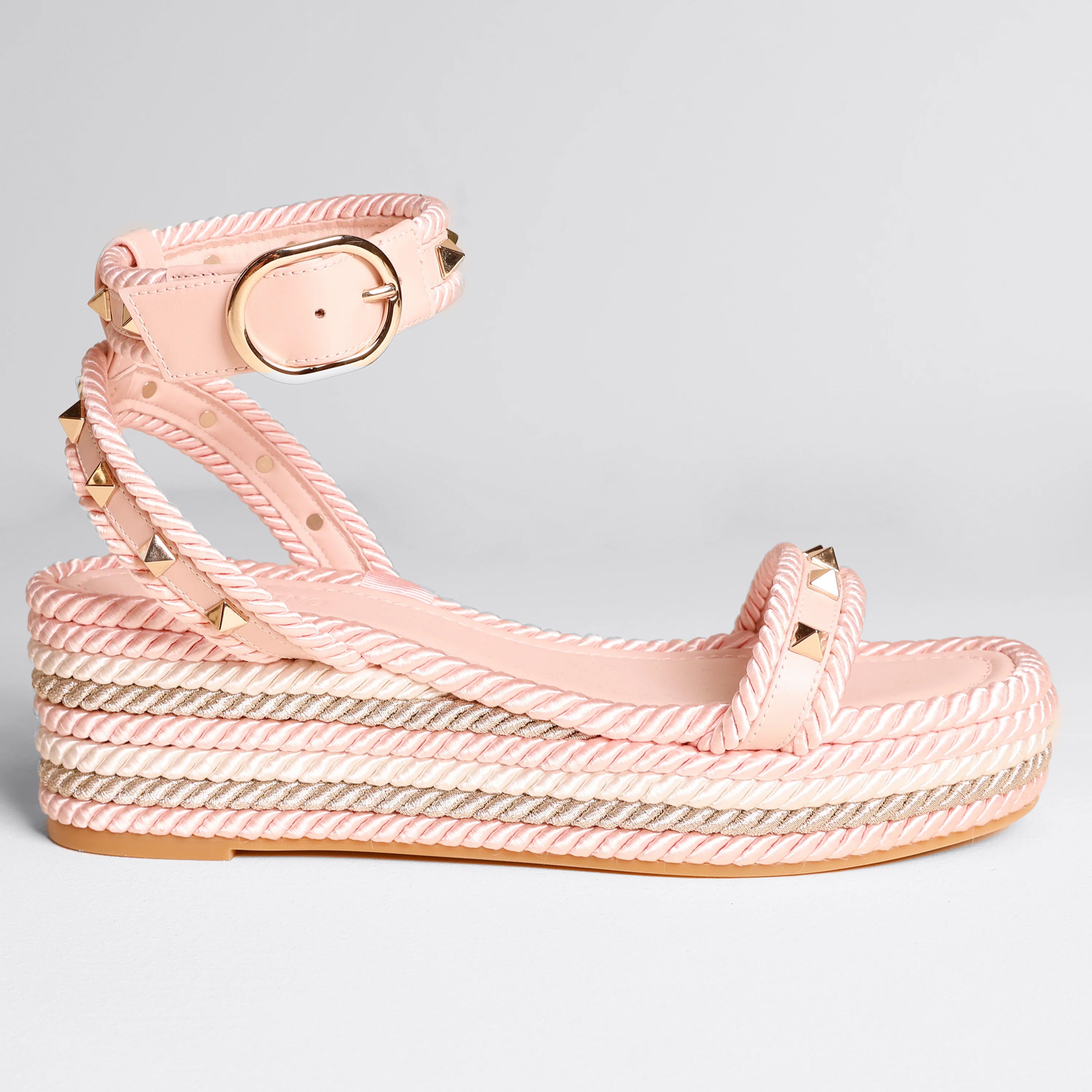 Sandalias Plataforma Rosada Valentino Rockstud
