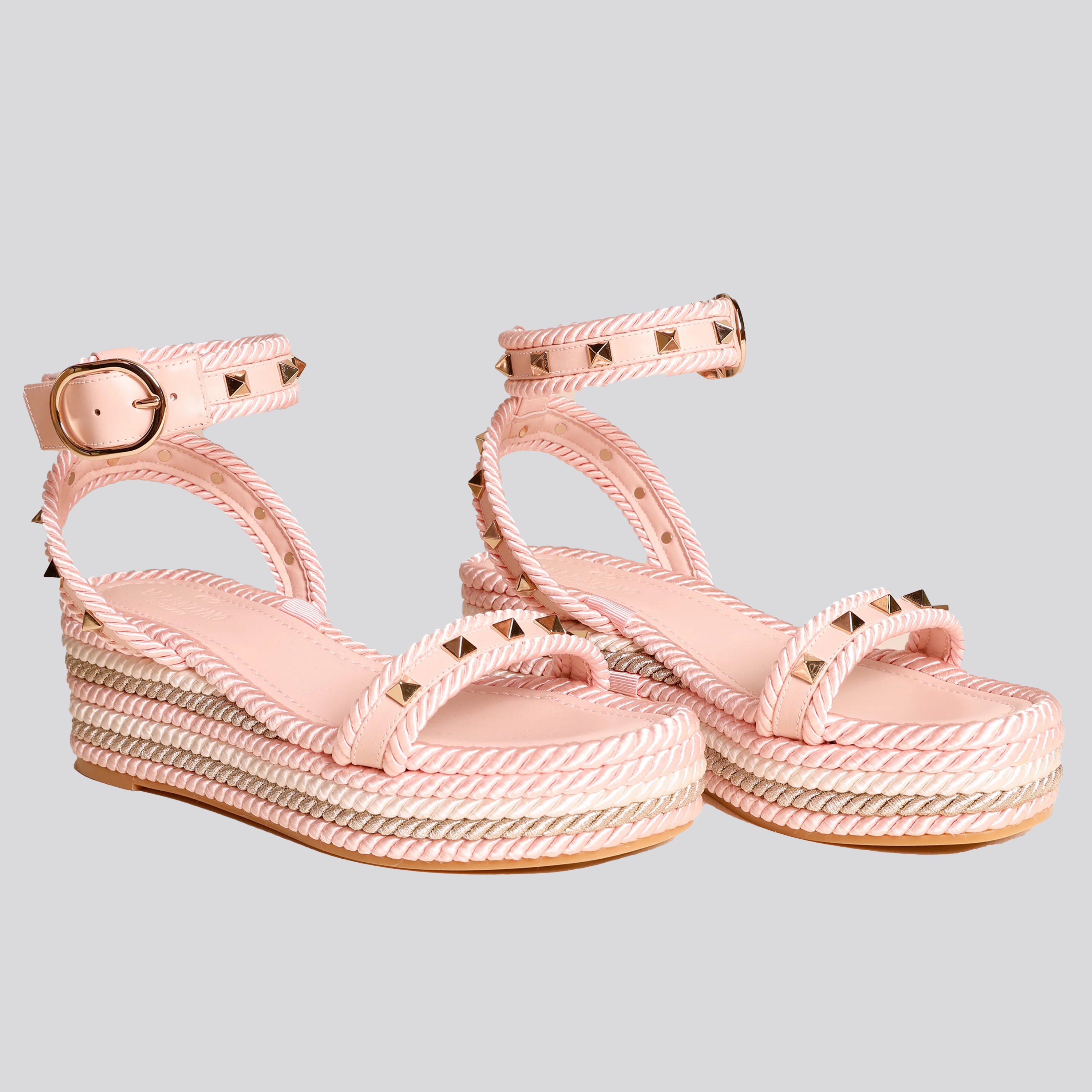 Sandalias Plataforma Rosada Valentino Rockstud