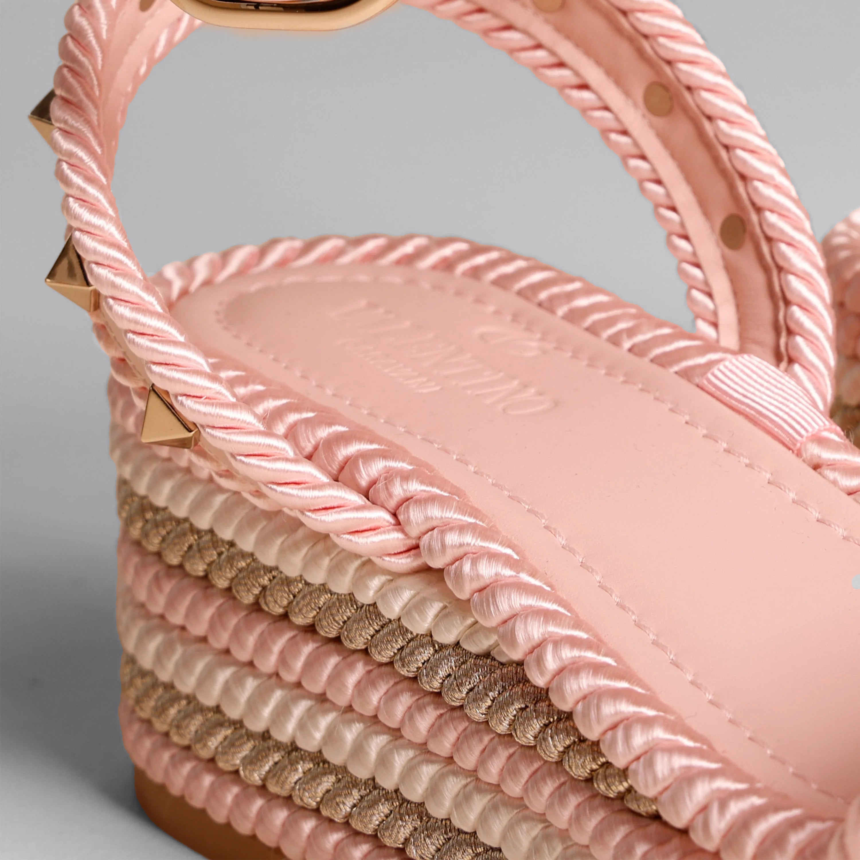 Sandalias Plataforma Rosada Valentino Rockstud