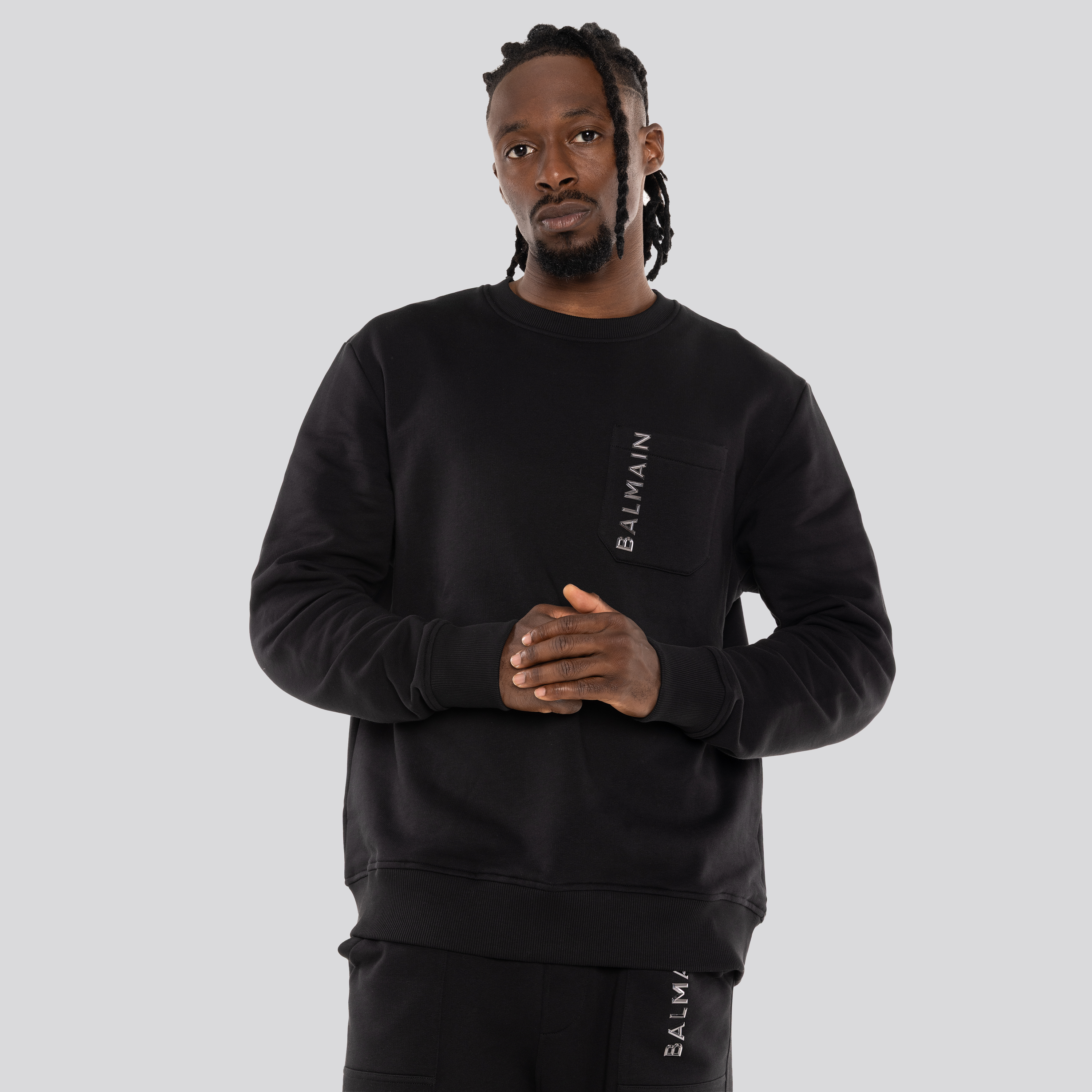 Buzo Negro Balmain Laminato