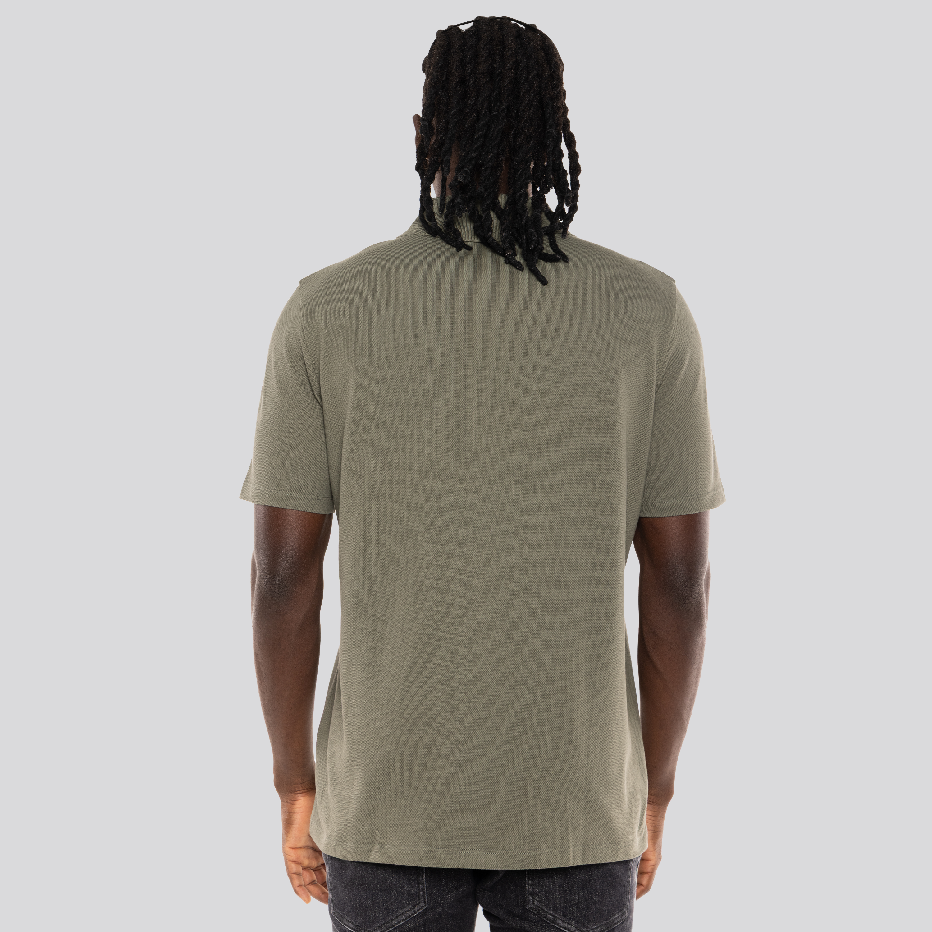 Camiseta Tipo Polo Verde Balmain Zipped