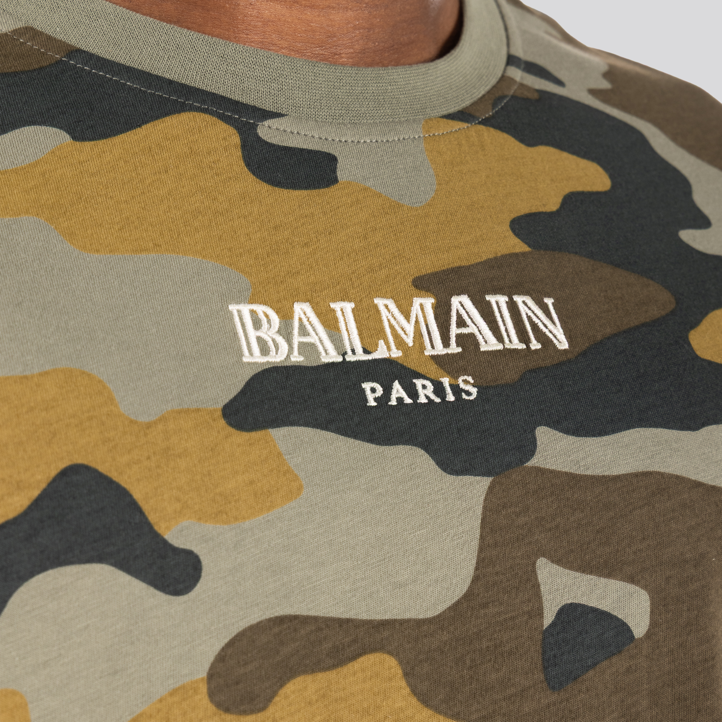 Camiseta Verde Balmain Camouflage