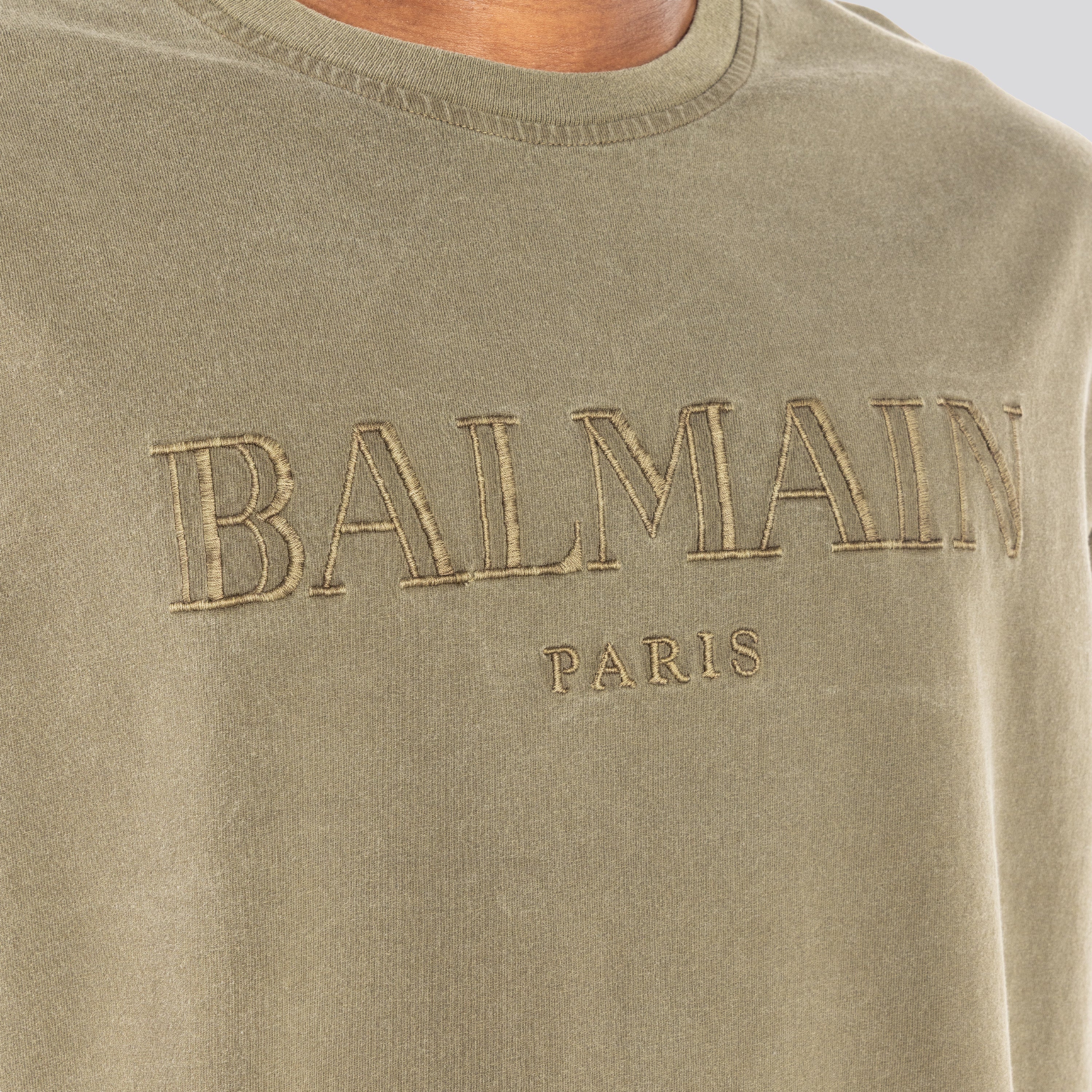 Camiseta Verde Balmain Paris Vintage