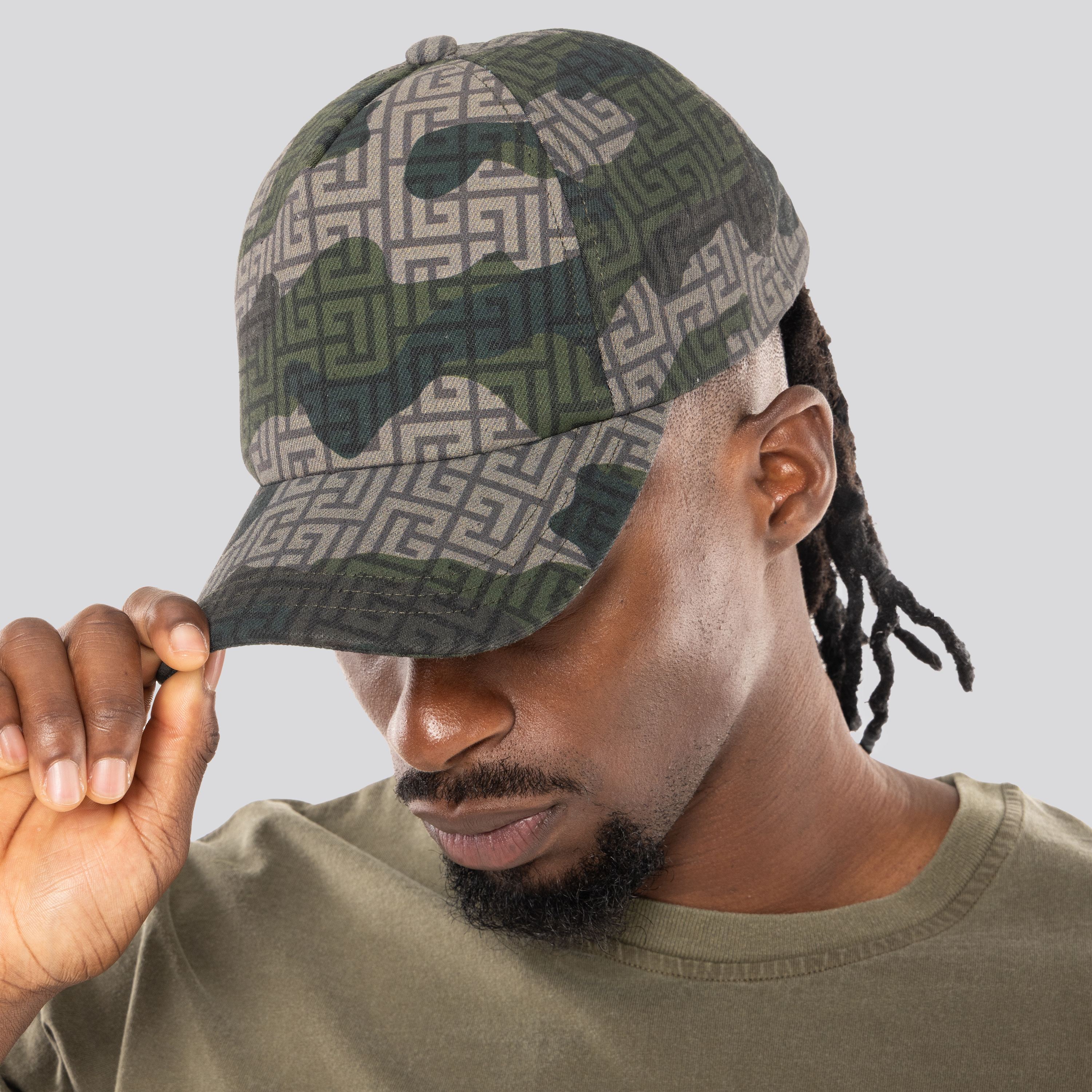 Gorra Gris Balmain Camouflage