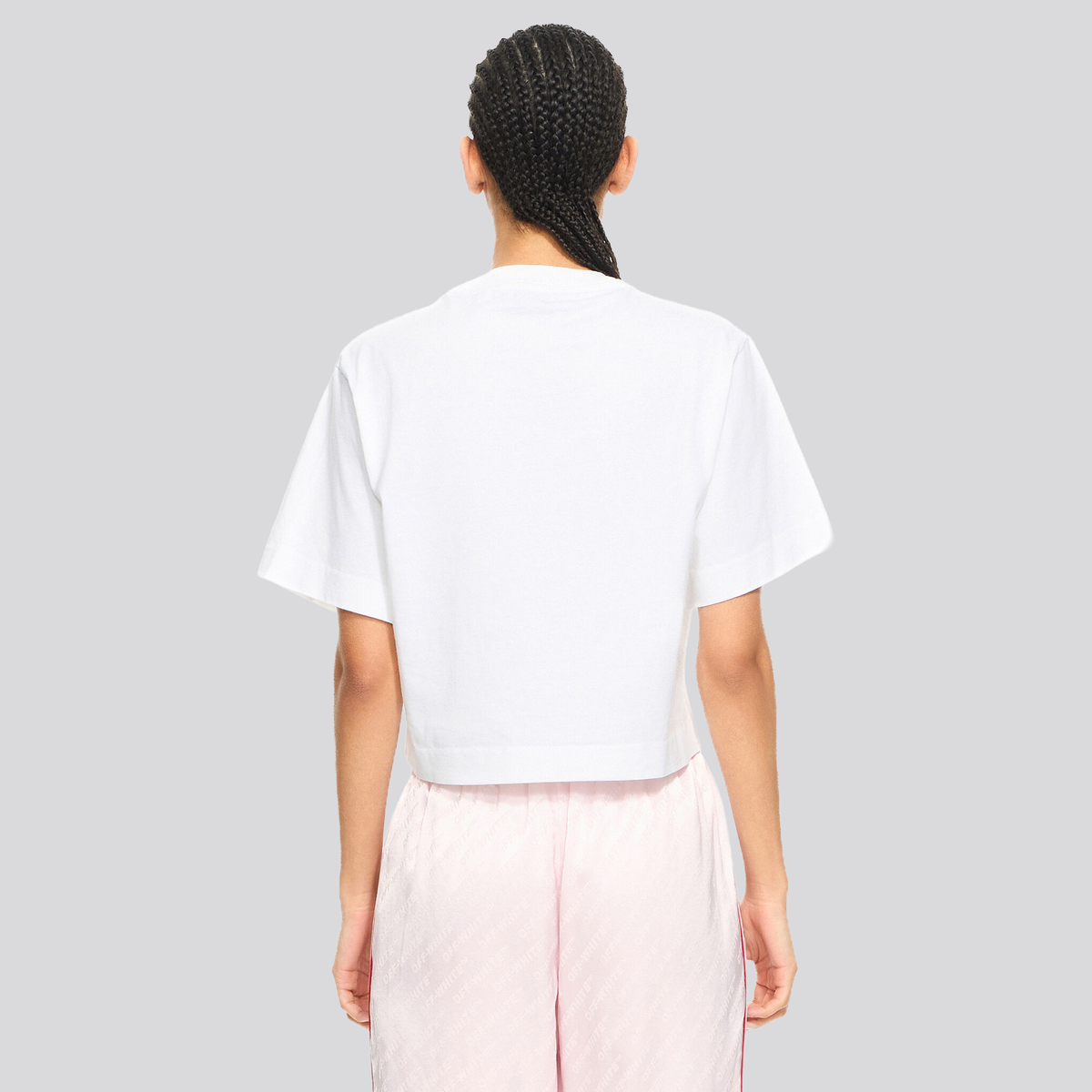 Camiseta Blanca Off-White Bookish Glowing Flower Crop