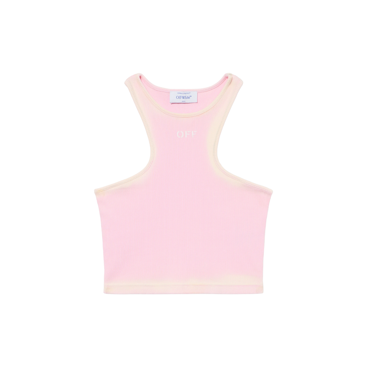 Top Rosado Off-White Pink Off Stamp Rib Rowing