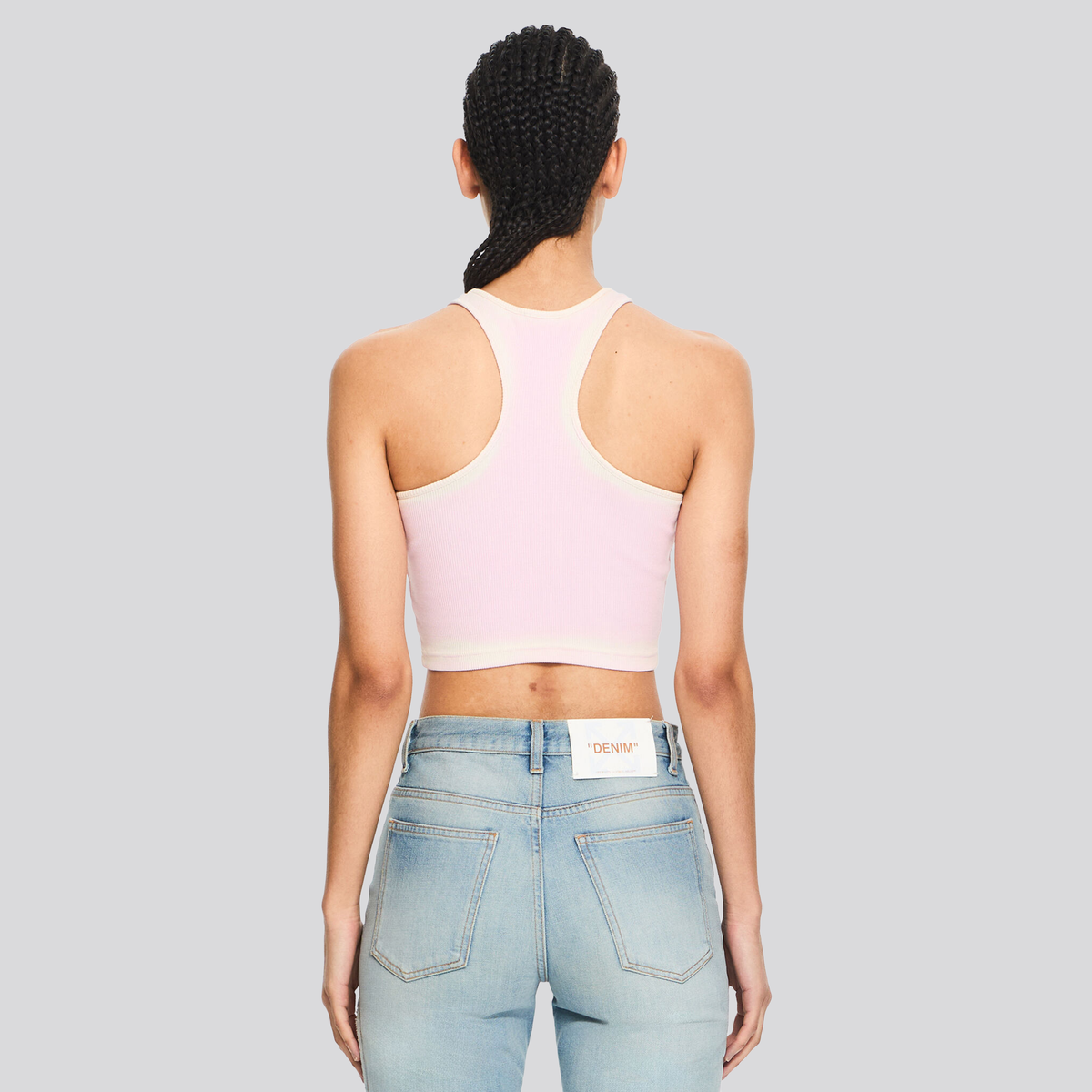 Top Rosado Off-White Pink Off Stamp Rib Rowing
