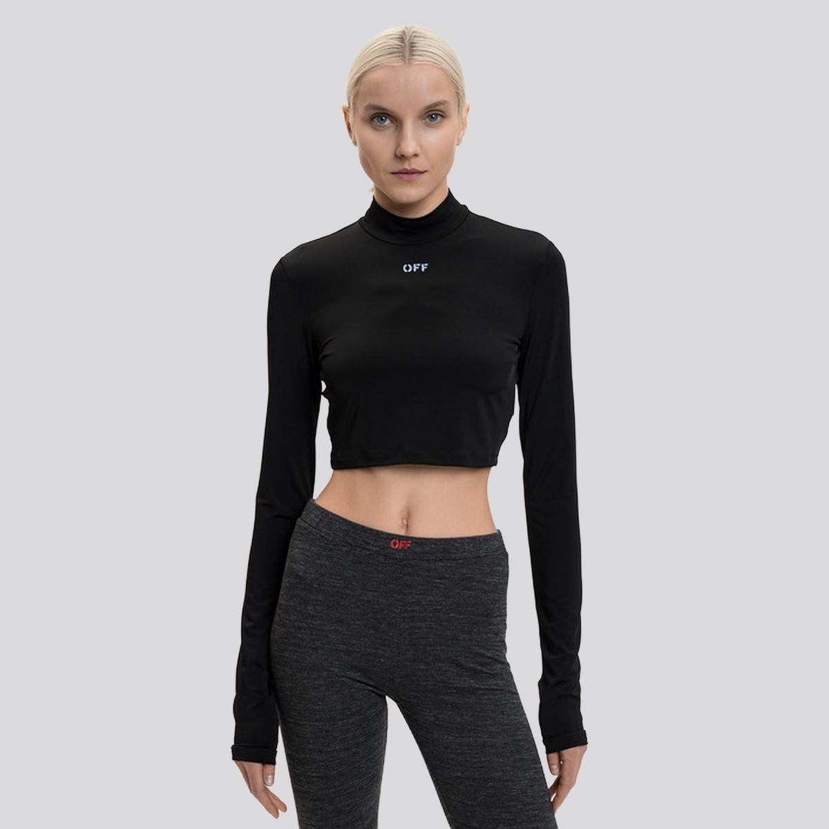 Top Negro Off-White Long Sleeves Off Stamp